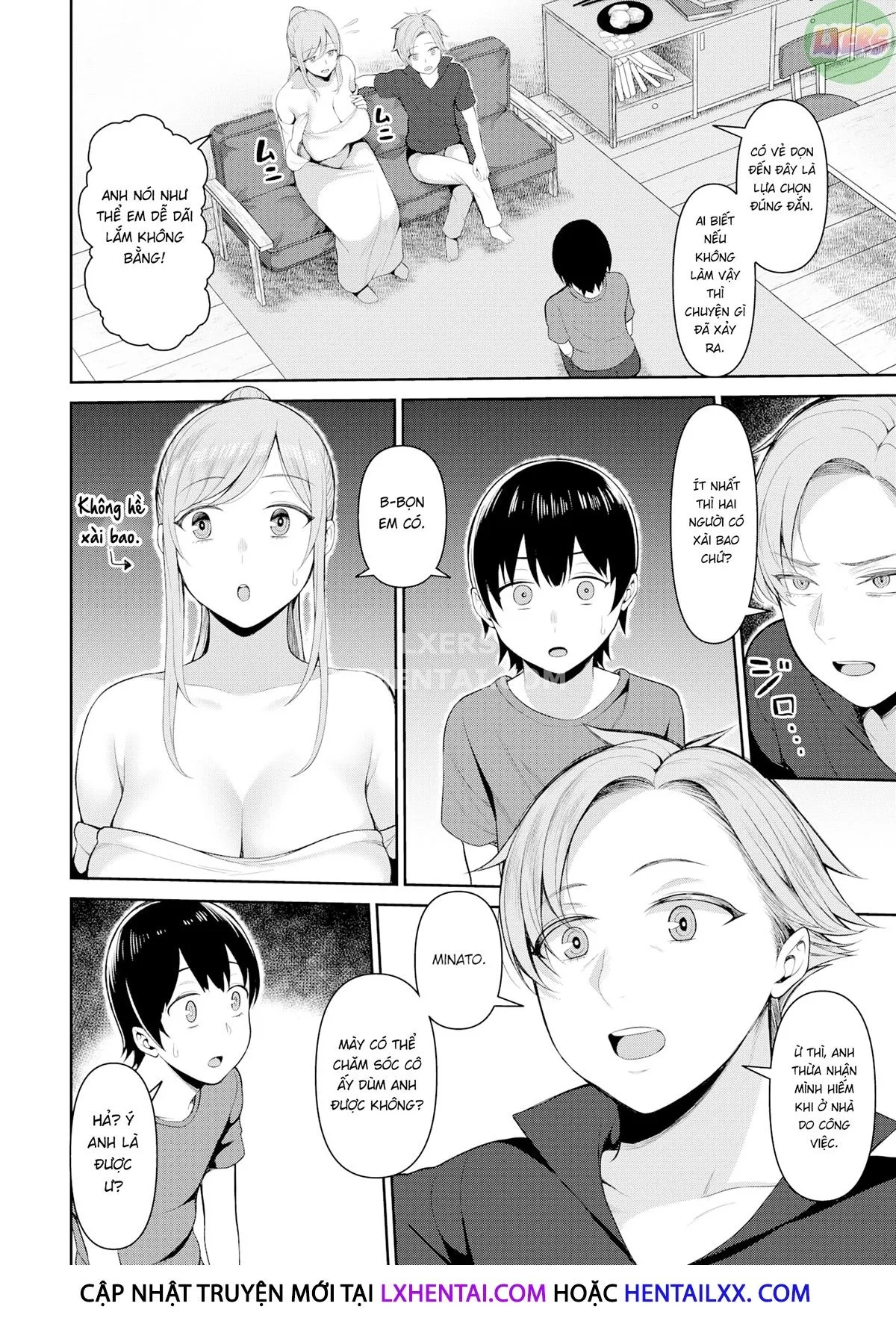 HentaiVN.net - Ảnh 7 - Chị gái mới - Chap 2 ~Threesome With Brothers~ | END