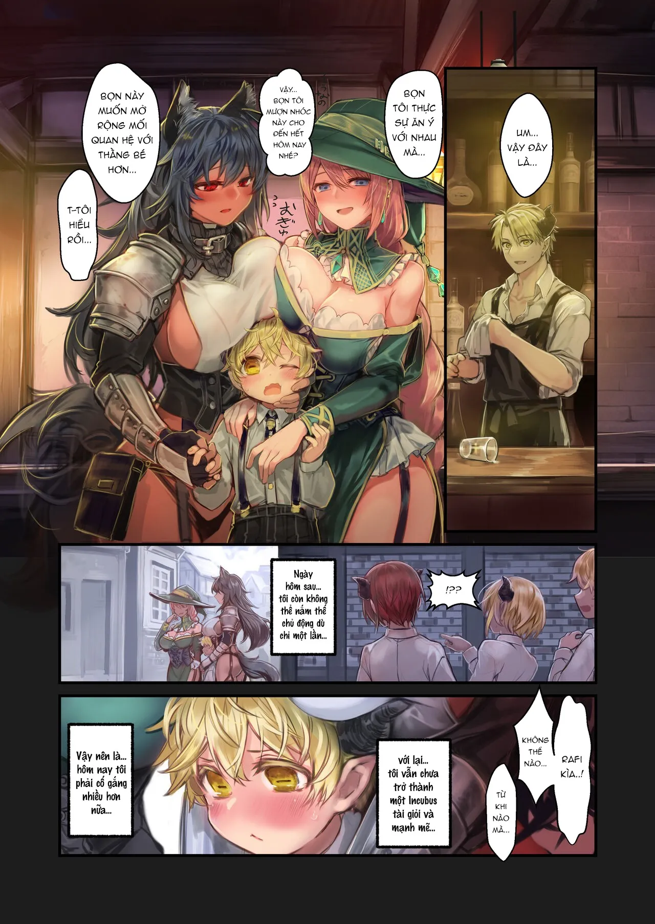 HentaiVN.net - Ảnh 25 - MILK - Câu chuyện về cậu bé Incubus được chiều chuộng bởi hai onee-san... [MILK - A story About An Incubus Being Fondled By Two Onee-sans; MILK －ショタ淫魔がお姉さんたちに挟まれる話] - Chap 2