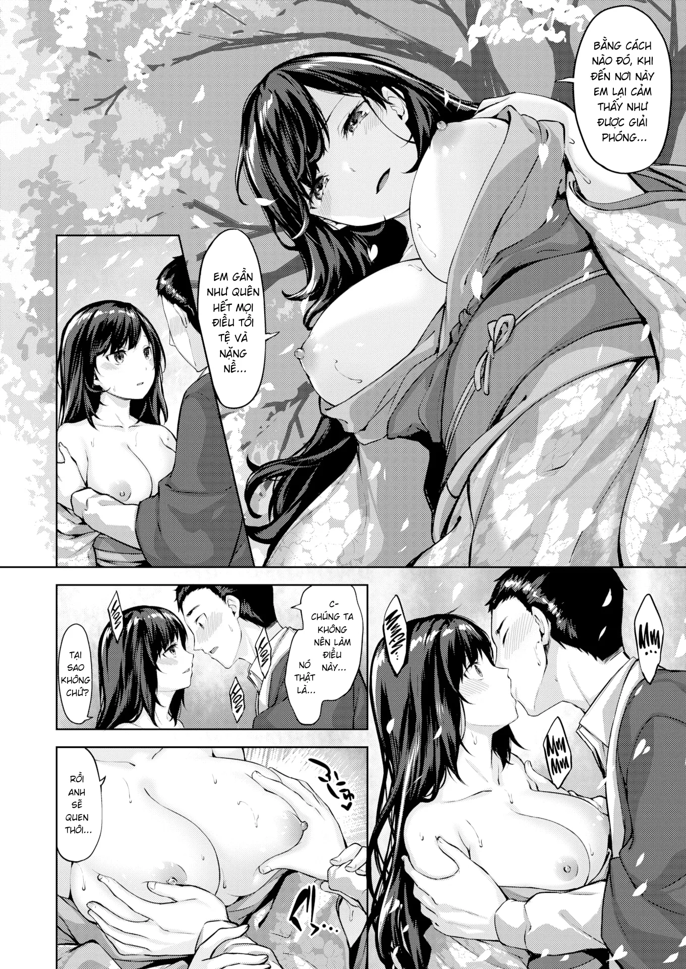 HentaiVN.net - Ảnh 5 - Hơi thở dưới cây hoa anh đào - Oneshot