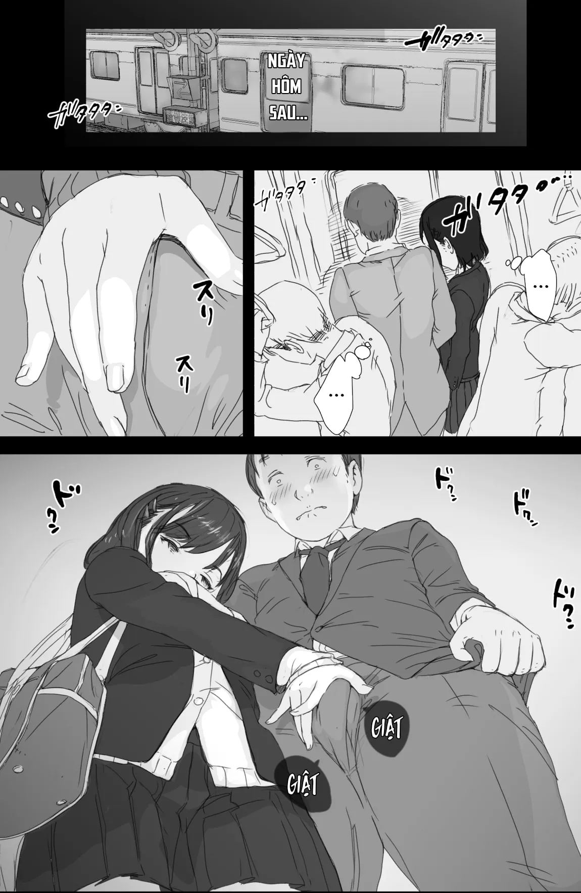 HentaiVN.net - Ảnh 16 - Anh Chàng May Mắn Và Cô Gái Khoe Hàng Trên Chuyến Tàu Điện Ngầm [Tsuukin Densha de Oppai o Mise ni Kuru Musume ga Ite Komattemasu] - Oneshot