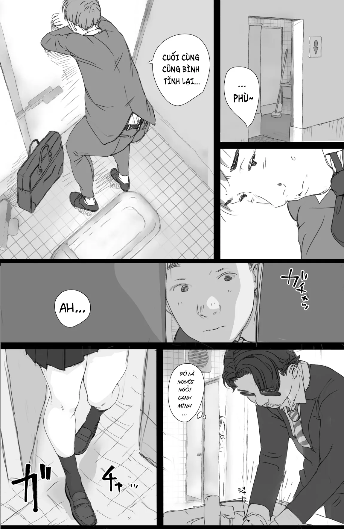 HentaiVN.net - Ảnh 6 - Anh Chàng May Mắn Và Cô Gái Khoe Hàng Trên Chuyến Tàu Điện Ngầm [Tsuukin Densha de Oppai o Mise ni Kuru Musume ga Ite Komattemasu] - Oneshot