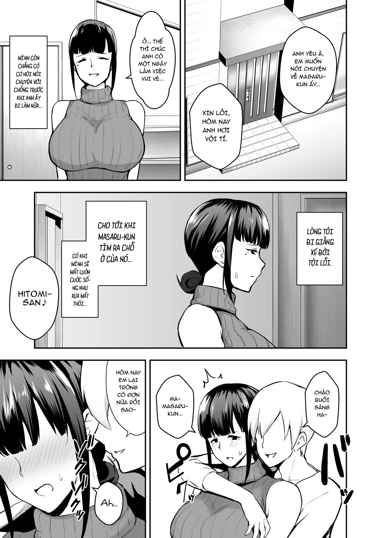 HentaiVN.net - Ảnh 15 - Netorareta Bakunyuu Seiso Zuma Hitomi [A Prim And Proper Housewife With Big Tits; Oikko ni Torotoro ni Tokasaremashita] - Chap 1