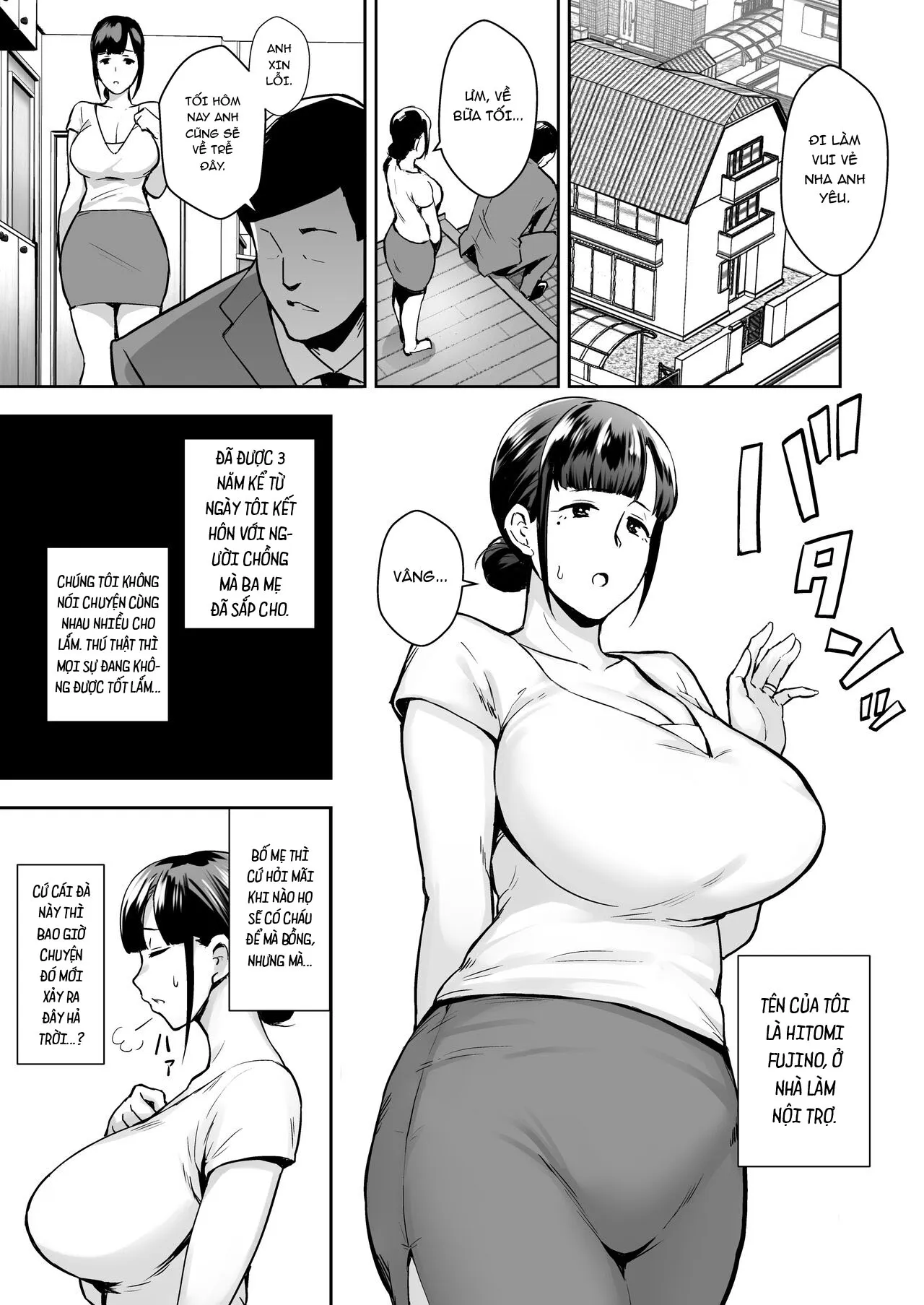 HentaiVN.net - Ảnh 7 - Netorareta Bakunyuu Seiso Zuma Hitomi [A Prim And Proper Housewife With Big Tits; Oikko ni Torotoro ni Tokasaremashita] - Chap 1