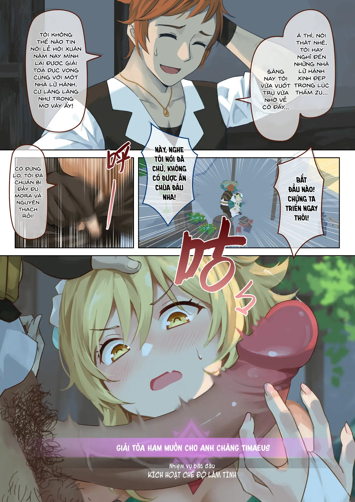 HentaiVN.net - Ảnh 6 - Hội gangbang ngày xuân! [Mondstad Spring Festival] - Chap 1