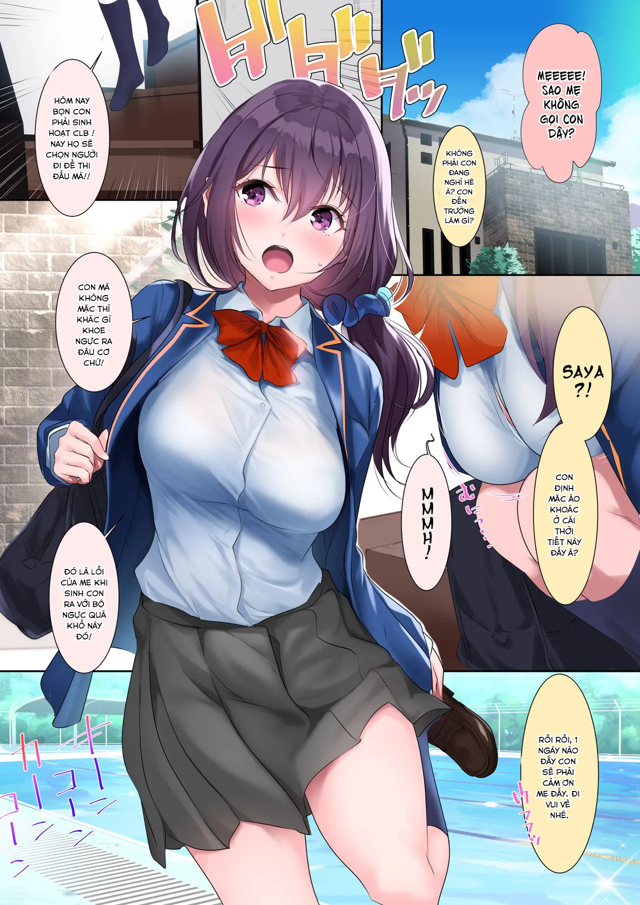 HentaiVN.net - Ảnh 5 - Kyonyuu ga Nayami no Suiei Buin - Oneshot - Có che