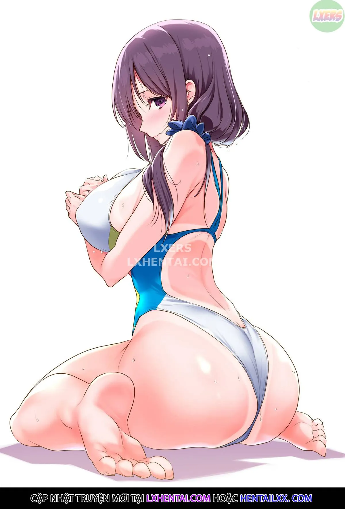 HentaiVN.net - Ảnh 7 - Kyonyuu ga Nayami no Suiei Buin - Oneshot - Không che