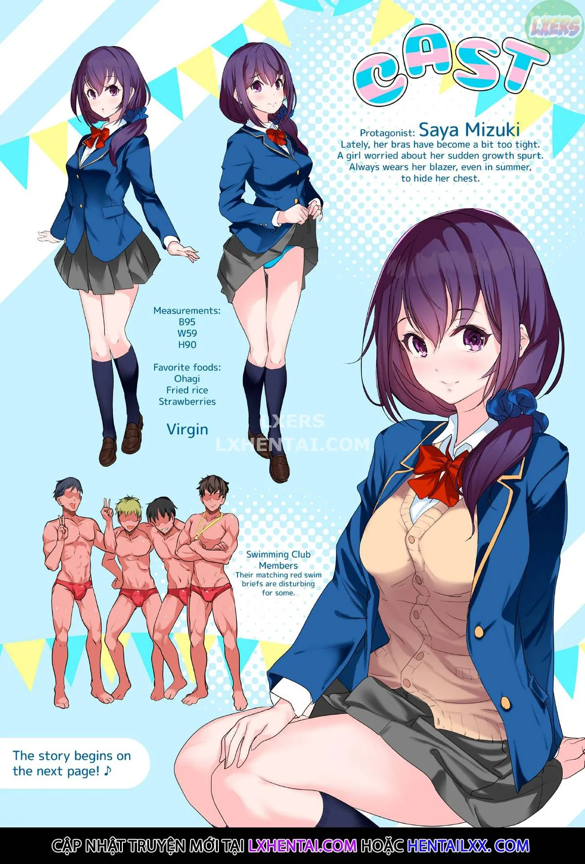 HentaiVN.net - Ảnh 8 - Kyonyuu ga Nayami no Suiei Buin - Oneshot - Không che