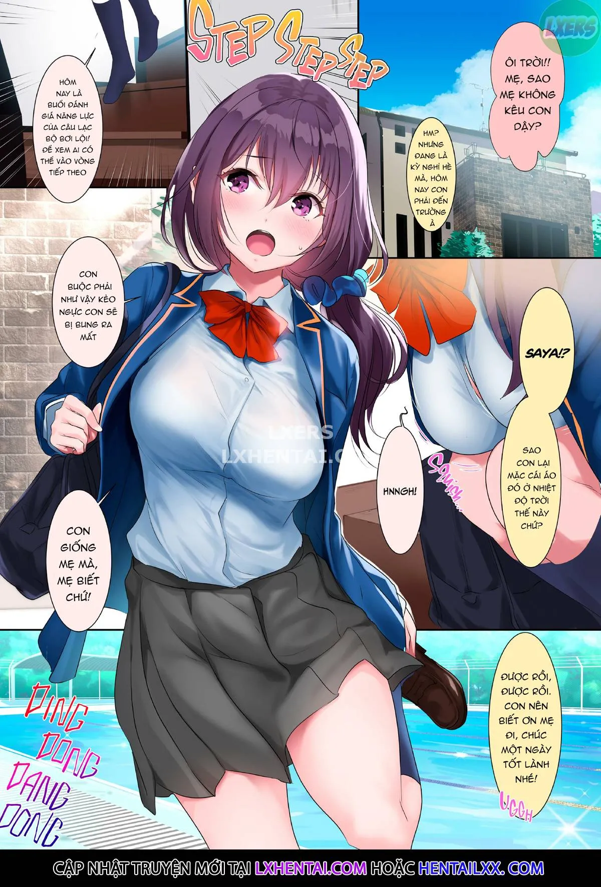 HentaiVN.net - Ảnh 9 - Kyonyuu ga Nayami no Suiei Buin - Oneshot - Không che