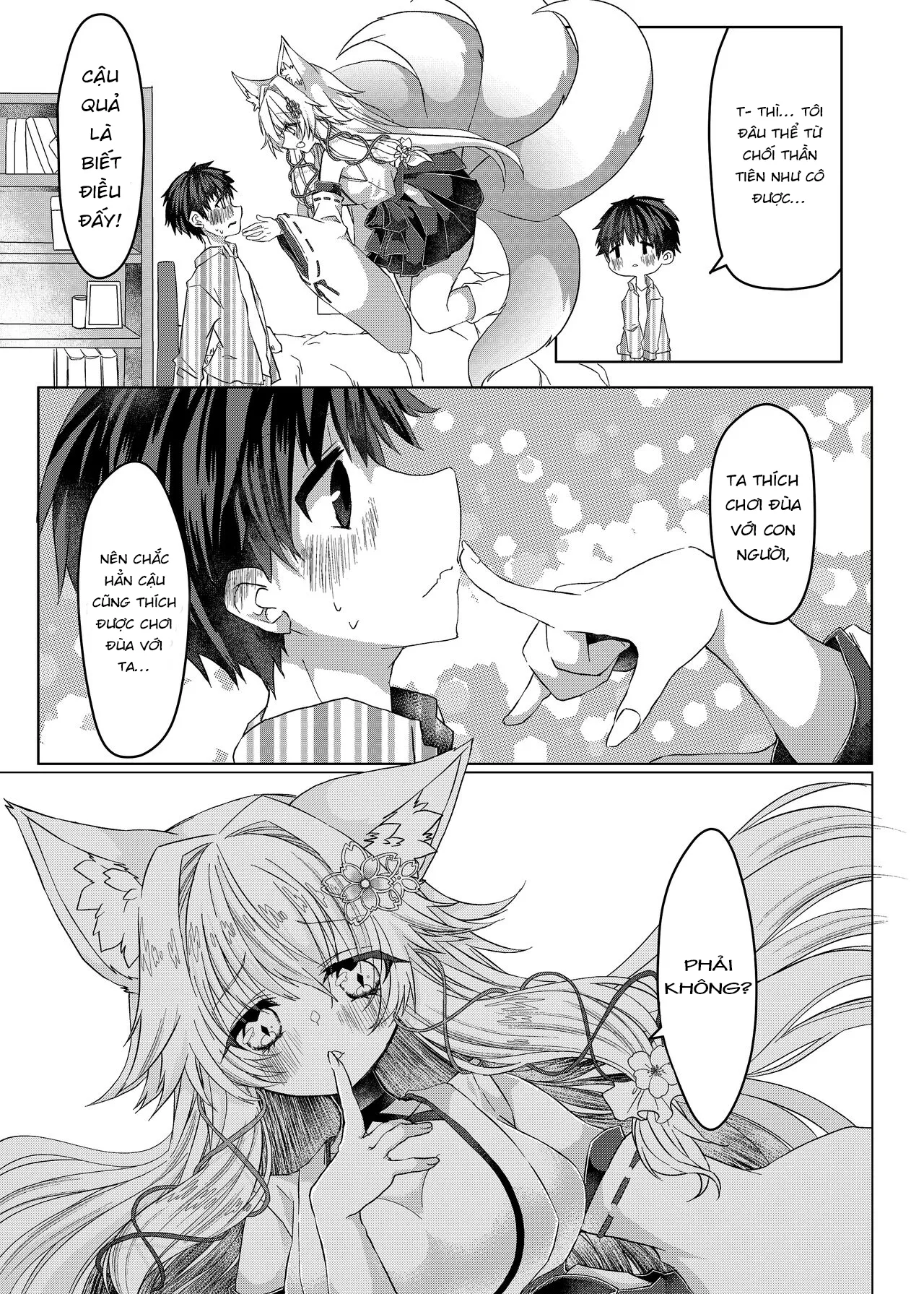 HentaiVN.net - Ảnh 6 - Chuyển giới thành một nàng cáo!? [Oshikake Kitsunemusume ni Kenzokukitsunemusume ni Sareta Ken, How I Was Turned Into an Underling Fox Girl by a Pushy Fox Girl] - Oneshot Ngọt