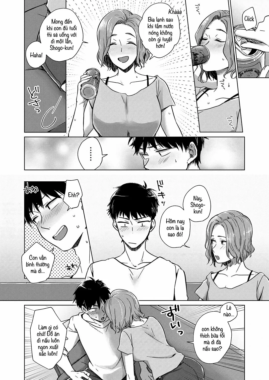 HentaiVN.net - Ảnh 5 - Mẹ kế khi say [Nonde Nomarete; Drink and swallow] - Oneshot