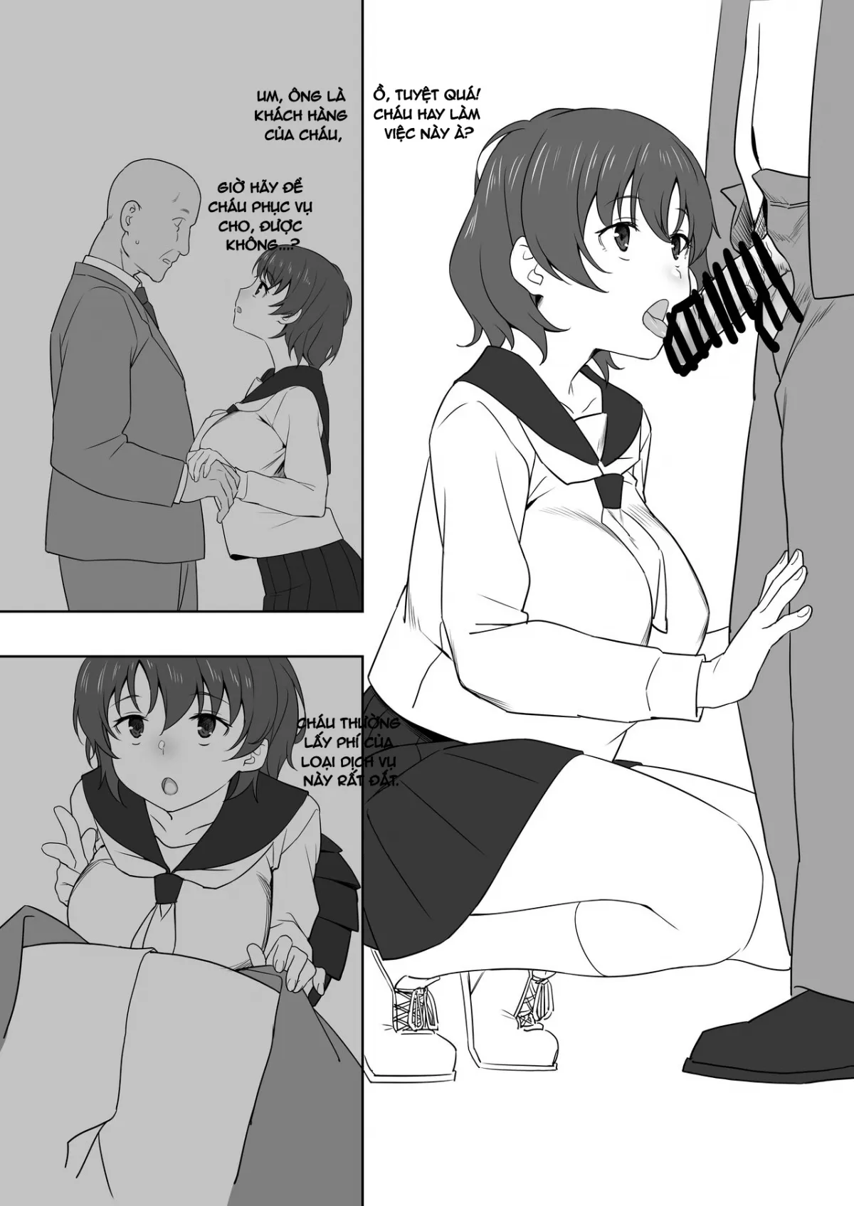 HentaiVN.net - Ảnh 3 - Nữ sinh và ông già [Schoolgirl and Old Man] - Oneshot