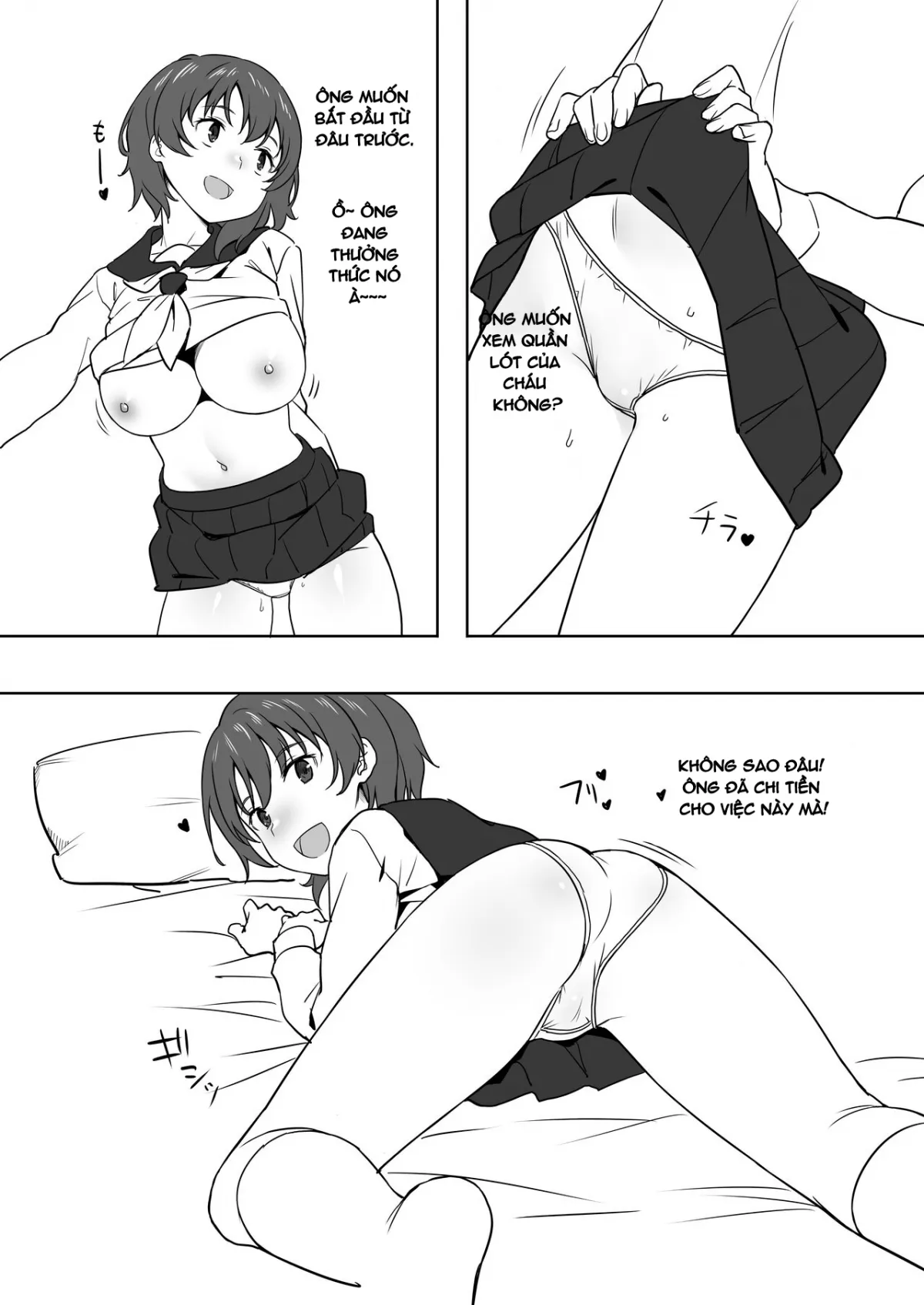 HentaiVN.net - Ảnh 5 - Nữ sinh và ông già [Schoolgirl and Old Man] - Oneshot