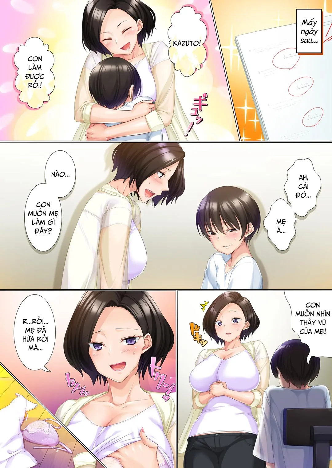 HentaiVN.net - Ảnh 20 - Cách mẹ thúc đẩy con trai [Deki Mama ~Kyouiku Mama Ga Issen O Koete Shimau Made~] - Oneshot