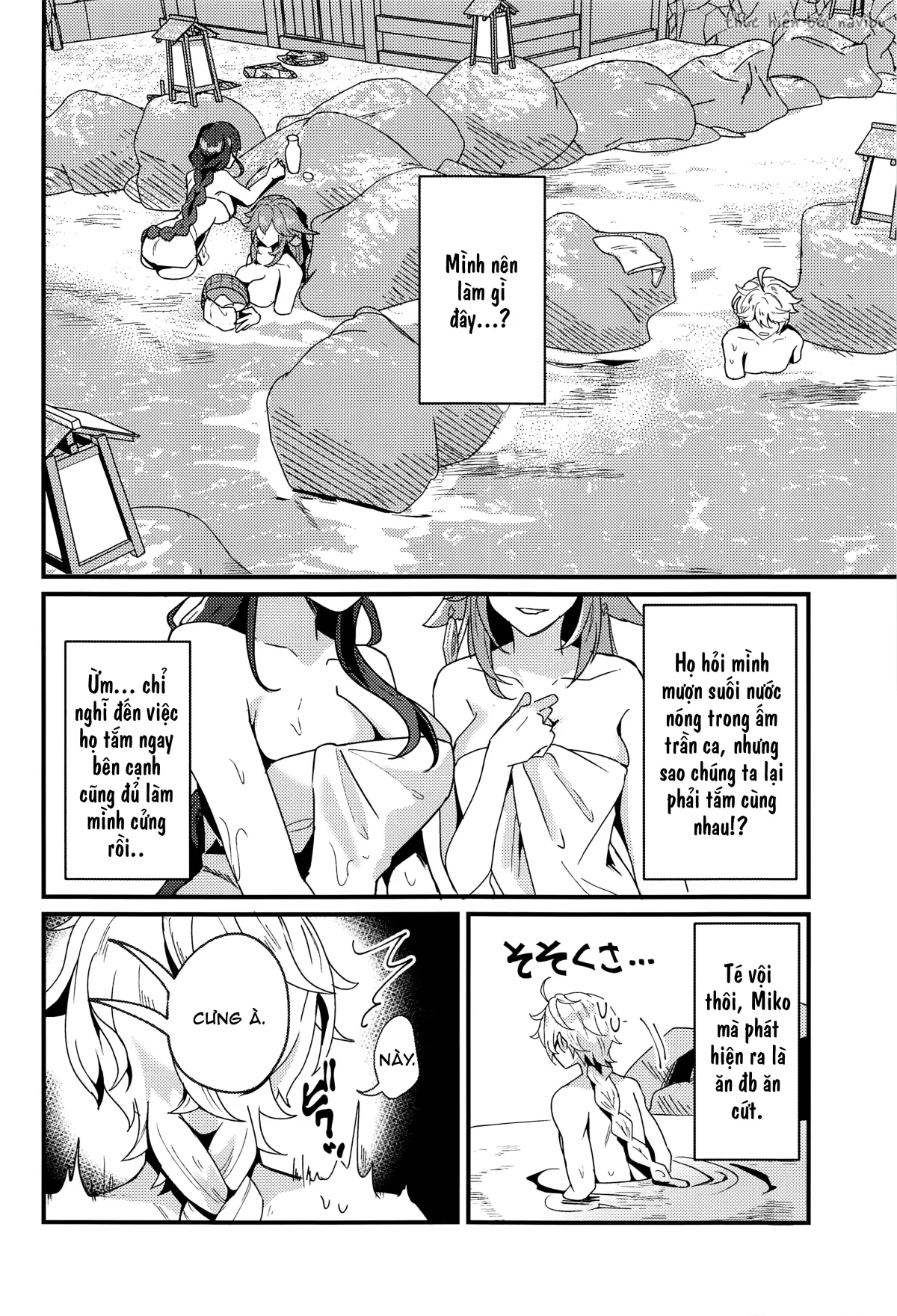 HentaiVN.net - Ảnh 5 - Kì nghỉ tại suối nước nóng Inazuma [Inazuma Shippori Onsen Kyuuk] - Khổ thân ông cháu:))))