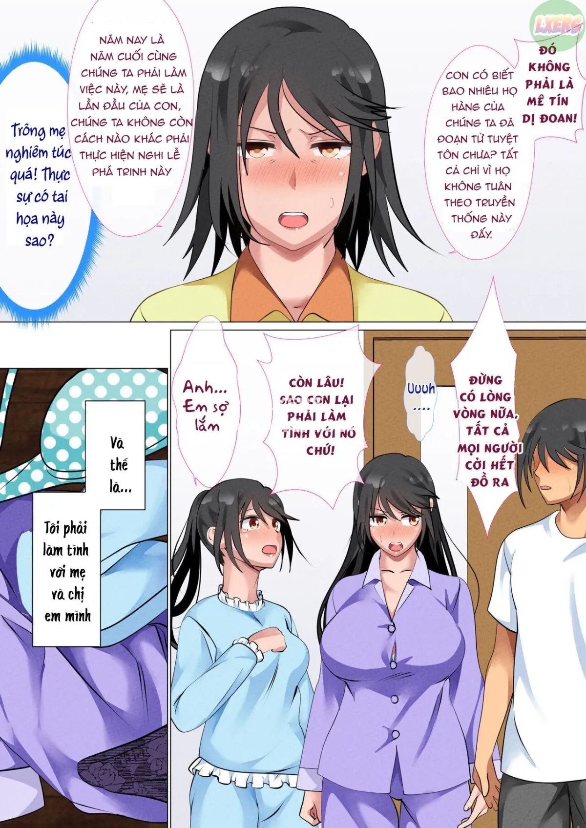 HentaiVN.net - Ảnh 12 - Kazoku De Musuko O Fudeoroshi Suru Narawashi Ga Sonzai Suru Kakei [A Family With A Tradition Of Taking Their Son's Virginity] - Oneshot