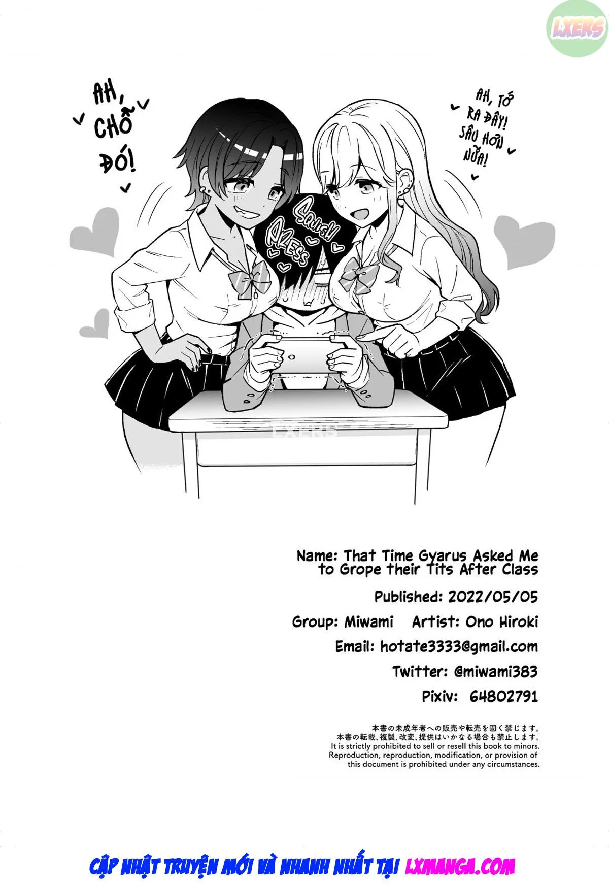 HentaiVN.net - Ảnh 45 - That Time Gyarus Asked Me To Grope Their Tits After Class [Gal Ni Houkago Oppai Sawatte Ku? Te Sasowareru Hanashi] - Oneshot