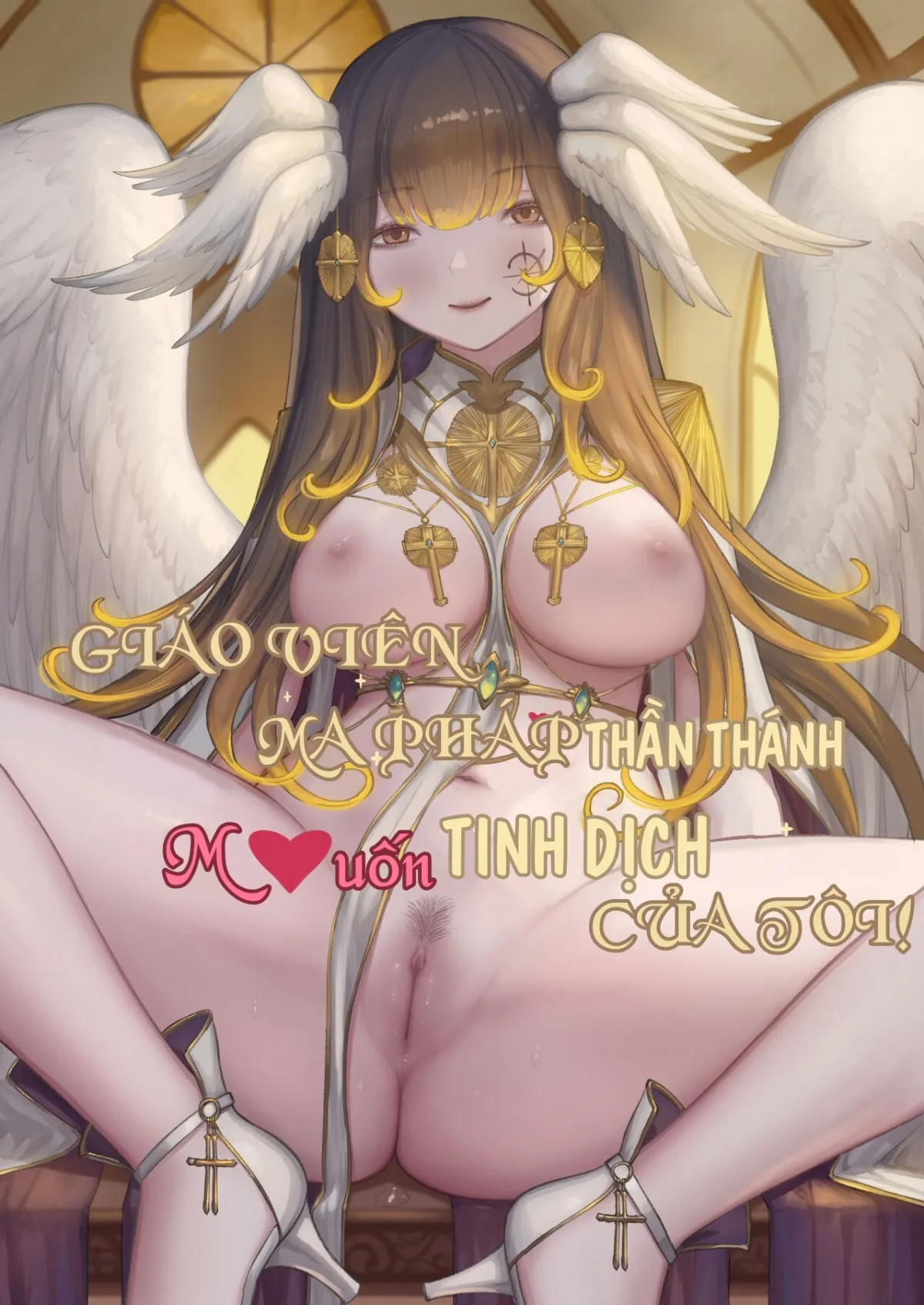 HentaiVN.net - Ảnh 4 - Giáo viên thánh thuật muốn tinh dịch của tôi! [My Holy Magic Teacher Wants My Cum!] - Oneshot