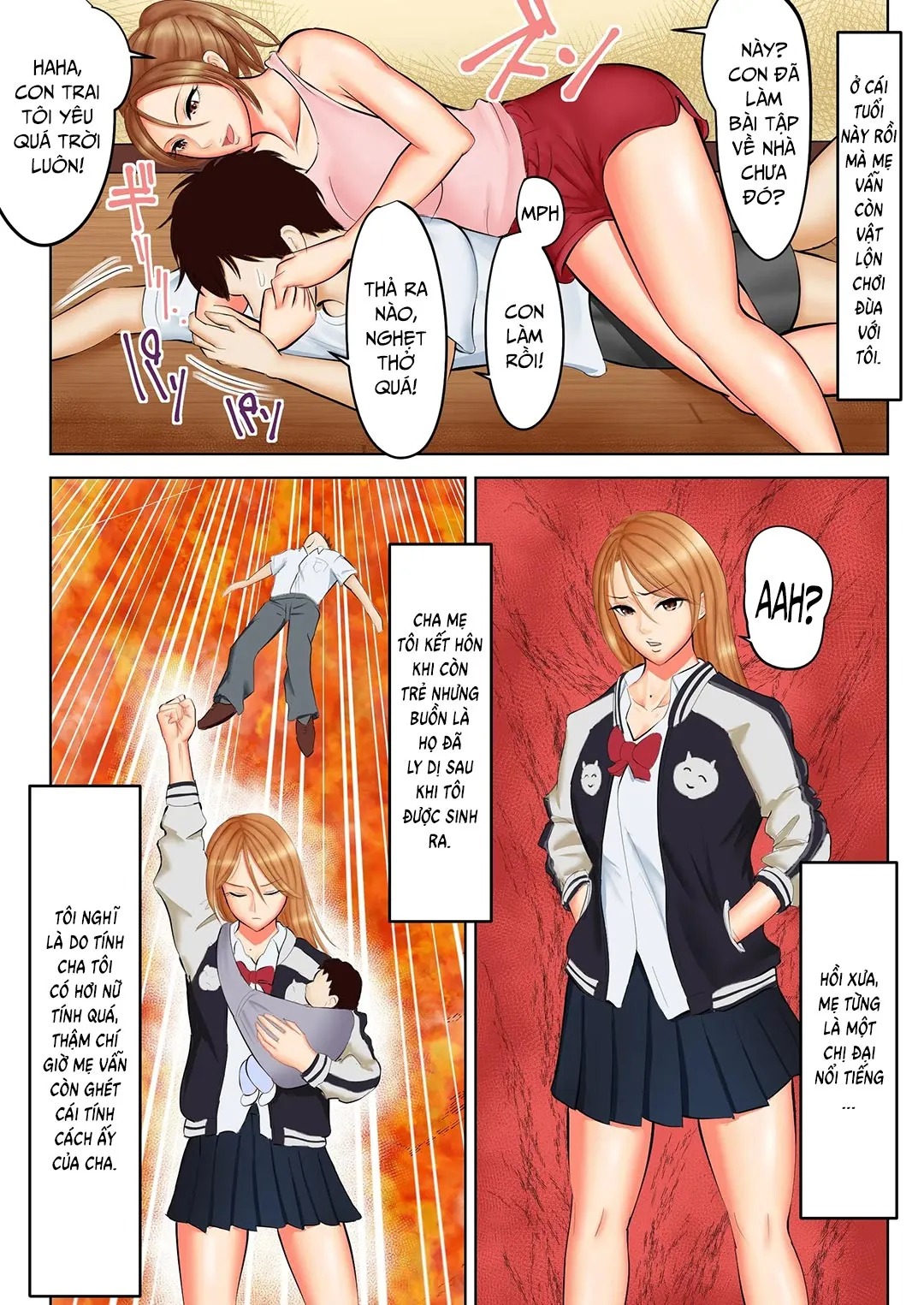 HentaiVN.net - Ảnh 3 - Người mẹ đơn thân hàng xóm [Yankee Datta Haha To Senpai] - Oneshot