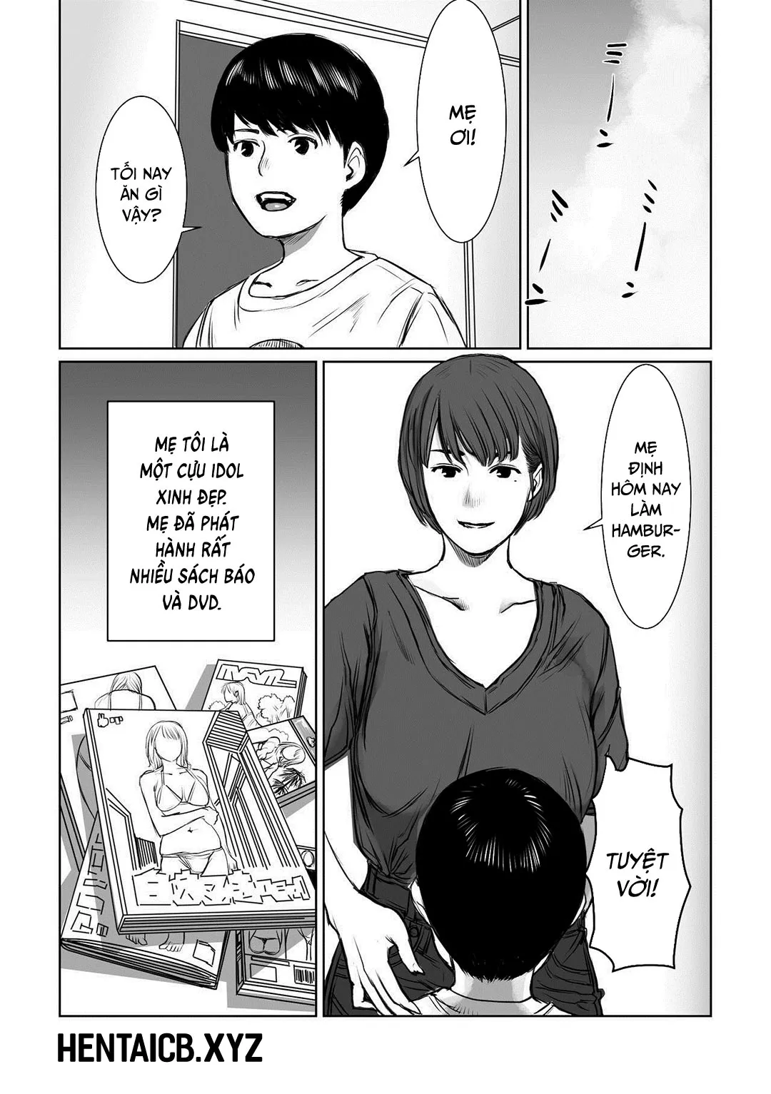 HentaiVN.net - Ảnh 3 - Mẹ là cựu idol, tôi không kiềm chế nổi [Mama Wa Moto GraDol Boku Wa Gaman Dekinai] - Oneshot