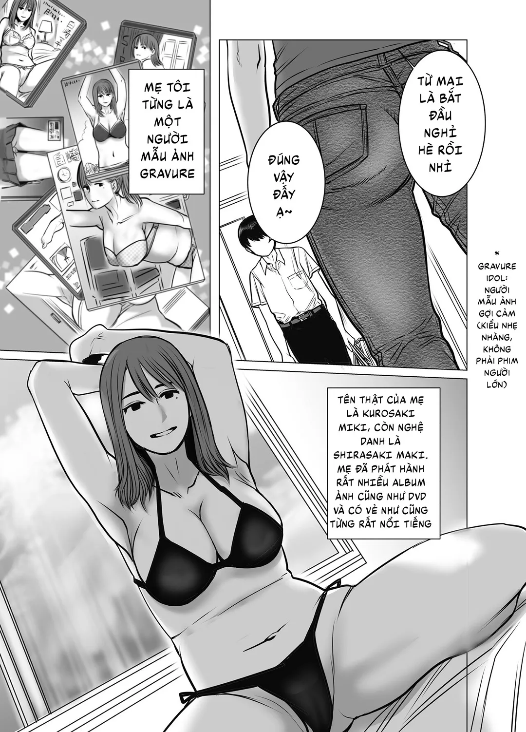 HentaiVN.net - Ảnh 5 - Mẹ là cựu idol, tôi không kiềm chế nổi [Mama Wa Moto GraDol Boku Wa Gaman Dekinai] - Chap 3