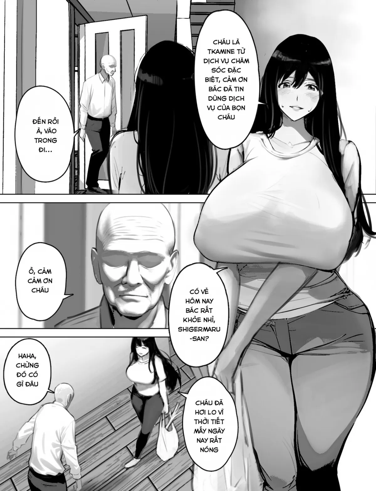 HentaiVN.net - Ảnh 2 - Bakunyuu Home Helper no Ecchi na Houmon Kaigo - Oneshot