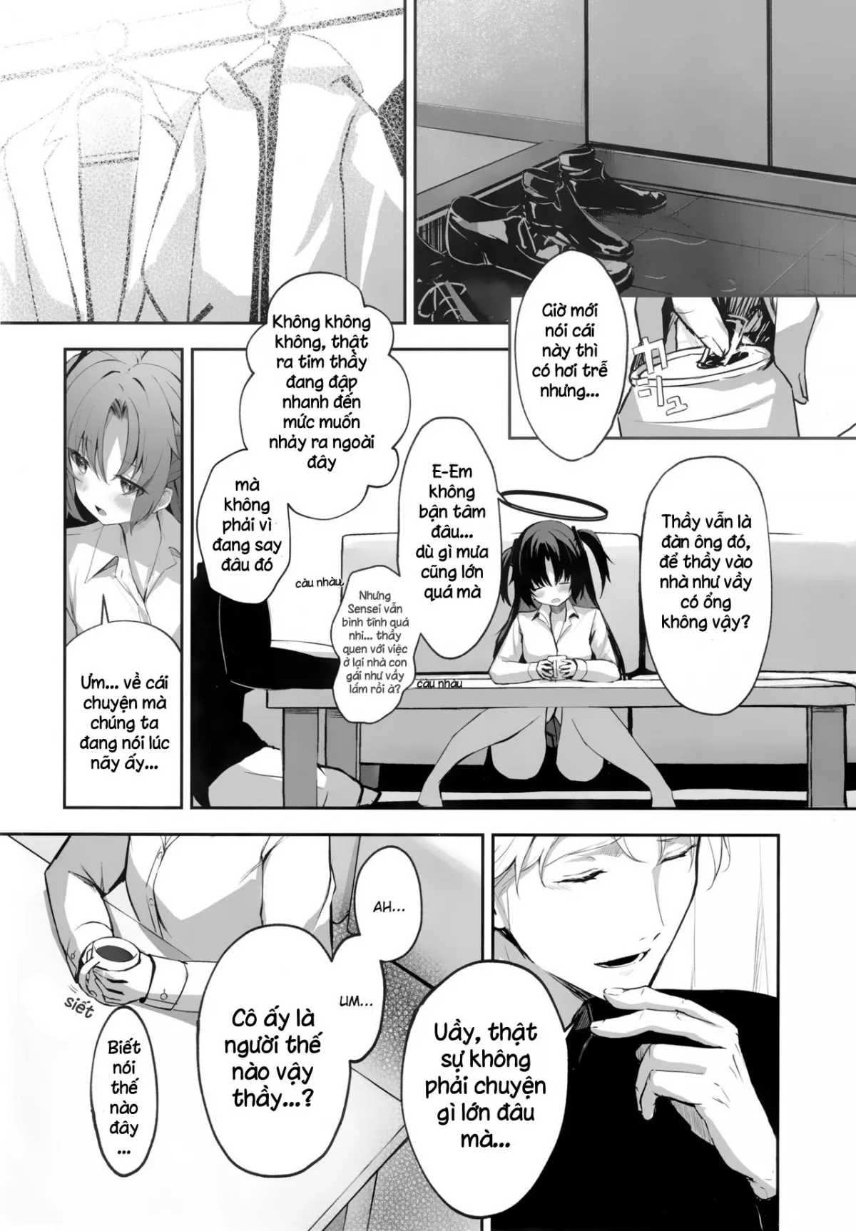 HentaiVN.net - Ảnh 13 - Cơn mưa và sự vội vàng (Blue Archive) [Ame to Shousou ; rain and impatience ; 雨と焦燥] - Oneshot