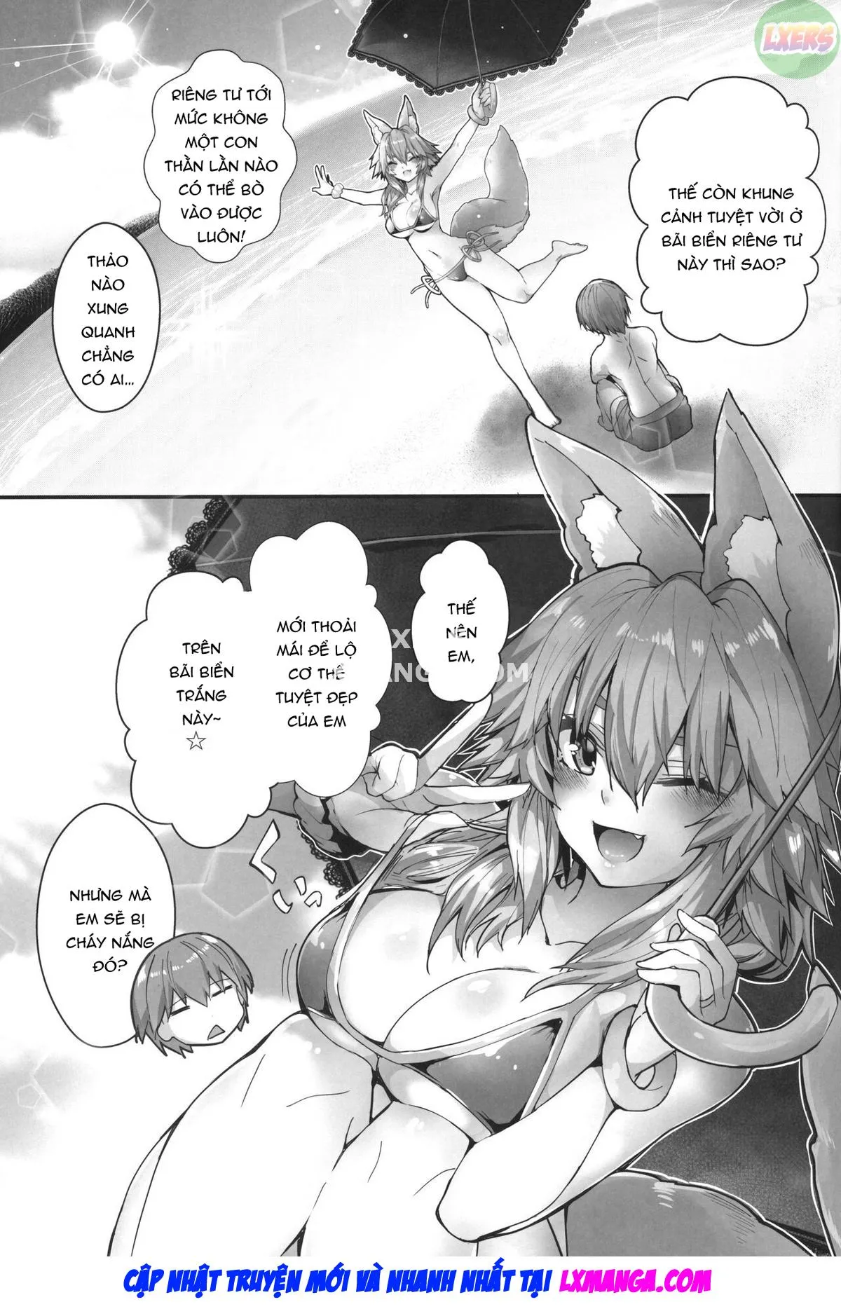 HentaiVN.net - Ảnh 7 - The Sun! The Beach! Beachside Tamamo-Chan [Taiyou! Sunahama! Nagisa No Tamamo-Chan] - Oneshot