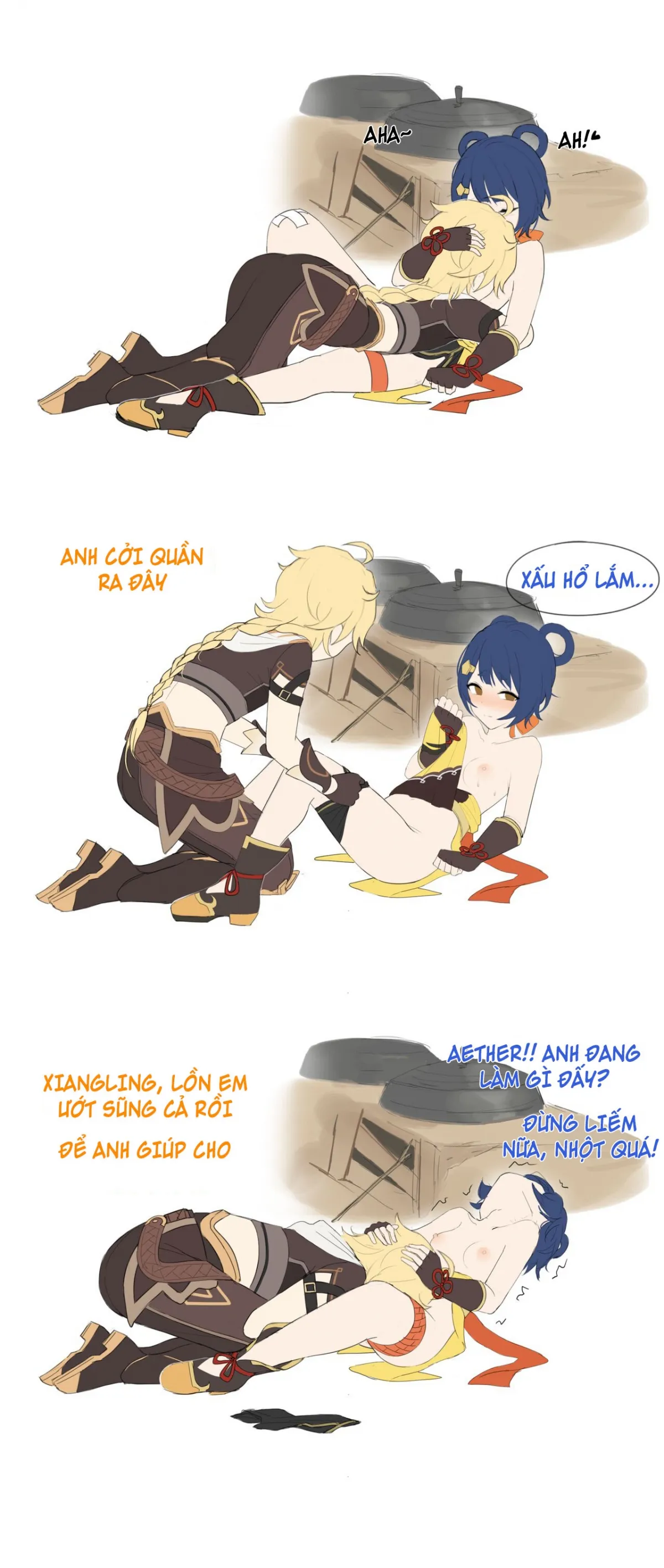 HentaiVN.net - Ảnh 7 - Xiangling sếch với Aether [香菱&空;Xiangling&Aether] - Oneshot