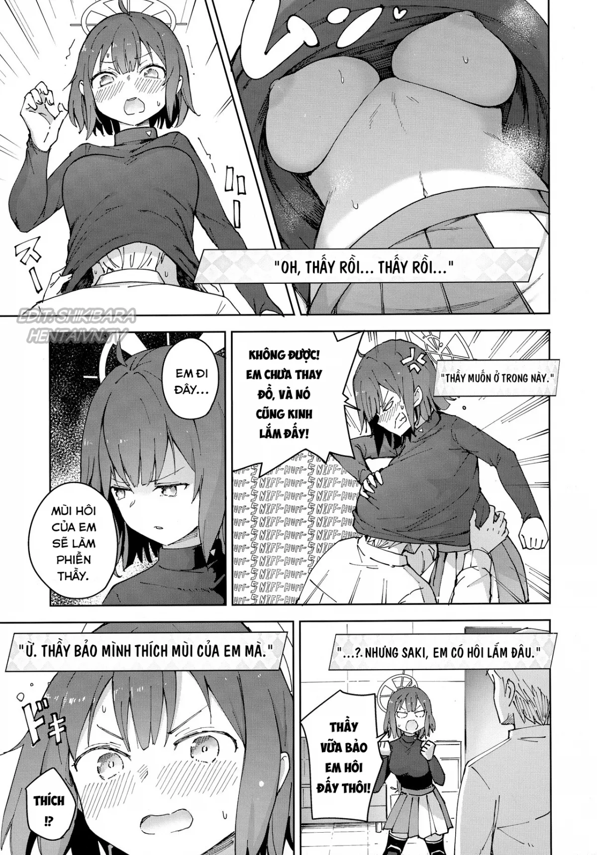 HentaiVN.net - Ảnh 13 - Tôi nứng sau khi ngửi mùi của Saki. (Blue Archive) [Saki o Suinagara H suru Hanashi | That Time; Boned Saki While Getting a Nice Whiff of Her] - Oneshot