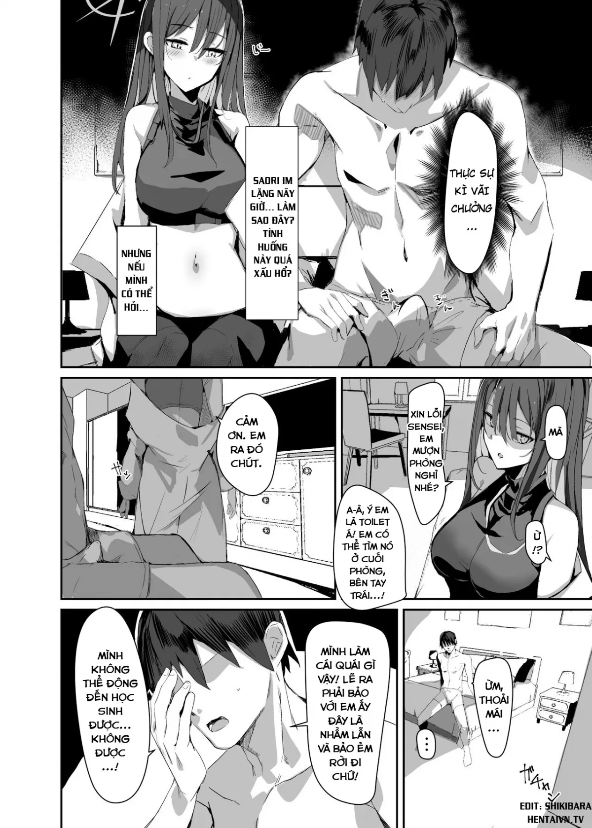 HentaiVN.net - Ảnh 10 - DeliHeal Yondara Saori ga Kite Sonomama Ecchi Suru Hon (Blue Archive) [The Book Where I Hired A Sex Worker But Then Saori Showed Up And Just Like That We Had Sex] - Oneshot