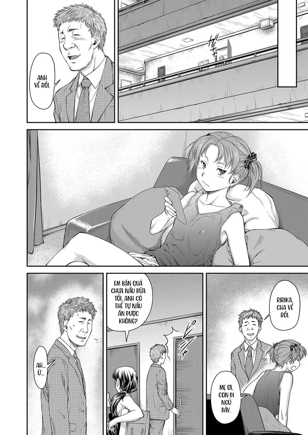 HentaiVN.net - Ảnh 5 - Tình cha con khác họ [Oyako no Jijo; A Father-Daughter Situation] - Oneshot