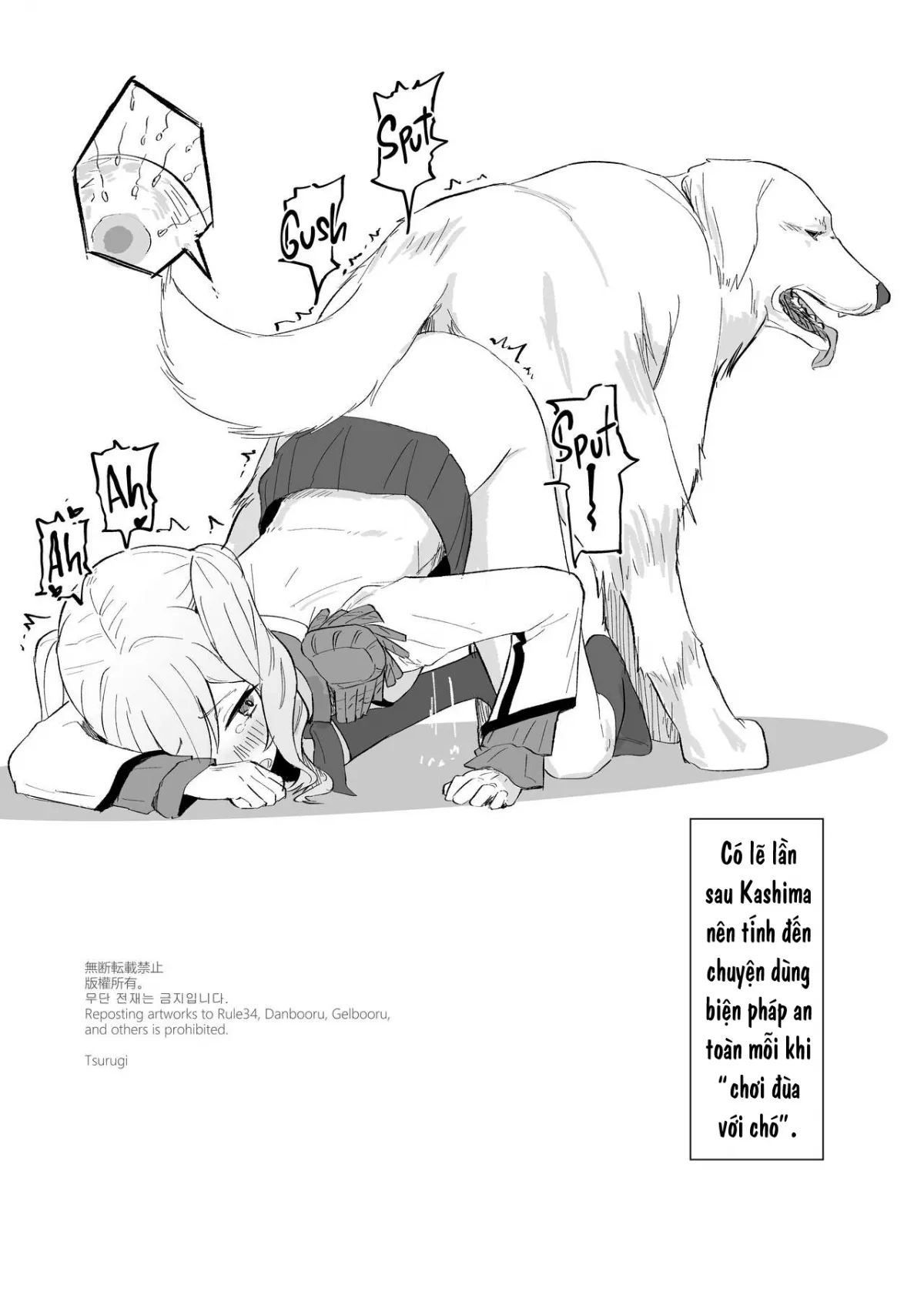 HentaiVN.net - Ảnh 5 - Chó Gì Mà To Thế Nhỉ! [おおきいワンちゃんですね！] - 1shot