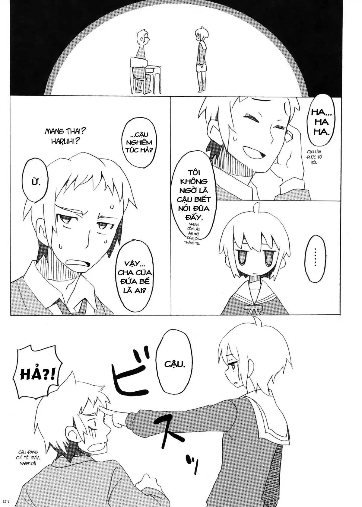 HentaiVN.net - Ảnh 7 - Cái thai của Suzumiya Haruhi [Suzumiya Haruhi no Fukuon, Matawa Genzai] - Oneshot