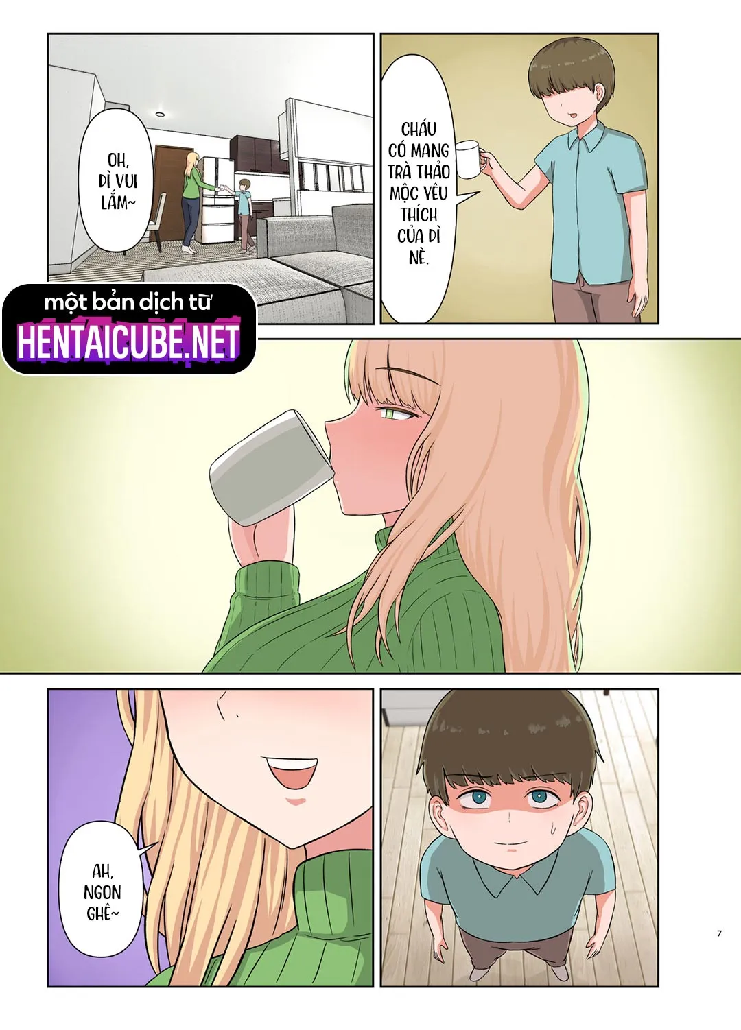 HentaiVN.net - Ảnh 7 - Hấp diêm người dì tóc vàng đang ngủ say [Kinpatsu Oba-san no Suiminkan; Blonde Aunt's Sleep Rape] - Oneshot