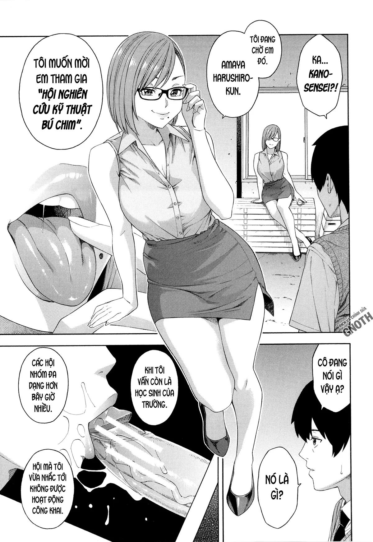 HentaiVN.net - Ảnh 10 - Fallatio Research Department [Fellatio Kenkyuubu] - Chap 1