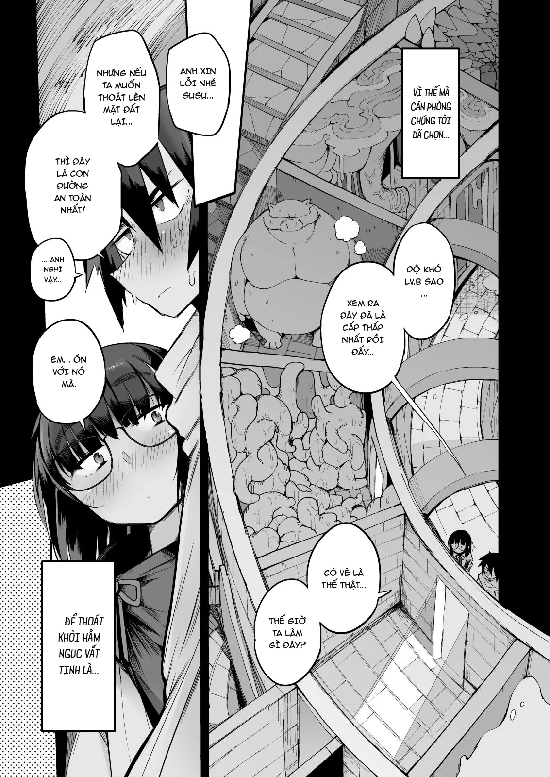 HentaiVN.net - Ảnh 7 - Sakusei Dungeon Kouryaku ni Mukanai Jimiko no S-kyuu Dosukebe [| Escaping a semen squeezing dungeon with a modest girl who I really didn't expect to have S-rank slut stats] - Oneshot