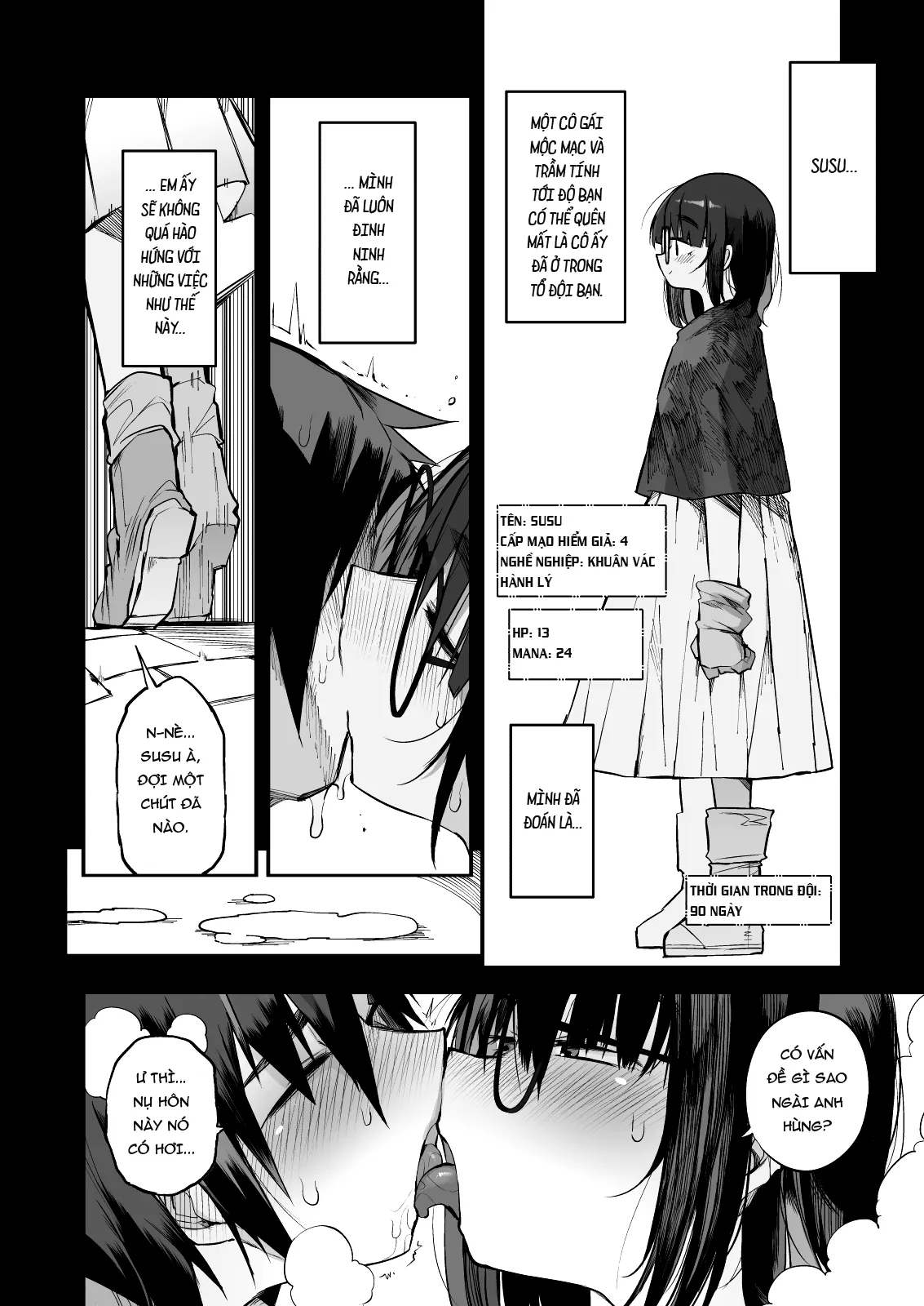 HentaiVN.net - Ảnh 10 - Sakusei Dungeon Kouryaku ni Mukanai Jimiko no S-kyuu Dosukebe [| Escaping a semen squeezing dungeon with a modest girl who I really didn't expect to have S-rank slut stats] - Oneshot