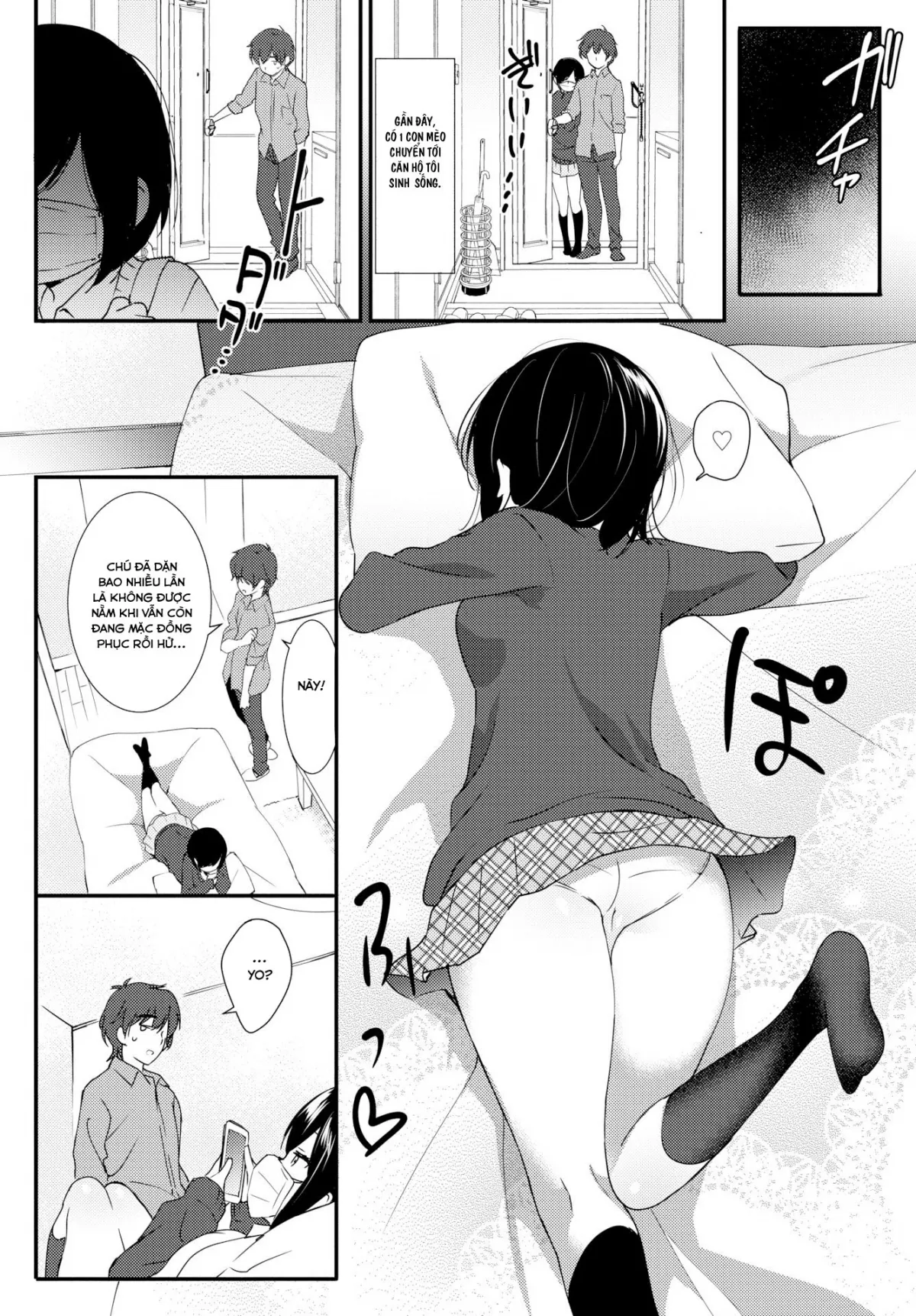 HentaiVN.net - Ảnh 4 - Con mèo con mất nết [Kitten on the Bed] - Oneshot