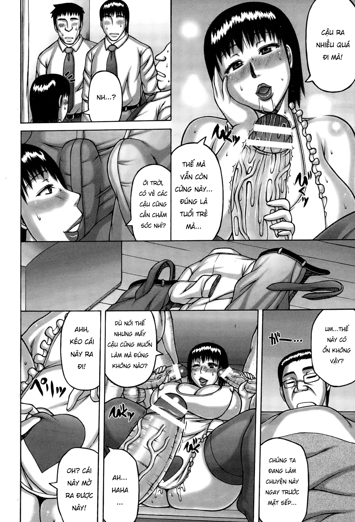 HentaiVN.net - Ảnh 10 - Cách tiếp khách bằng tình dục của vợ tôi [Oku-sama no Inkou Settai; A Wife's Welcoming Intercourse] - Oneshot
