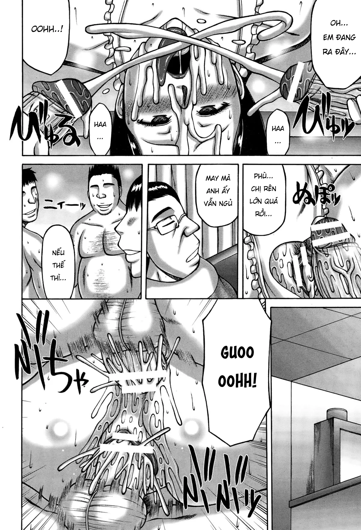HentaiVN.net - Ảnh 14 - Cách tiếp khách bằng tình dục của vợ tôi [Oku-sama no Inkou Settai; A Wife's Welcoming Intercourse] - Oneshot