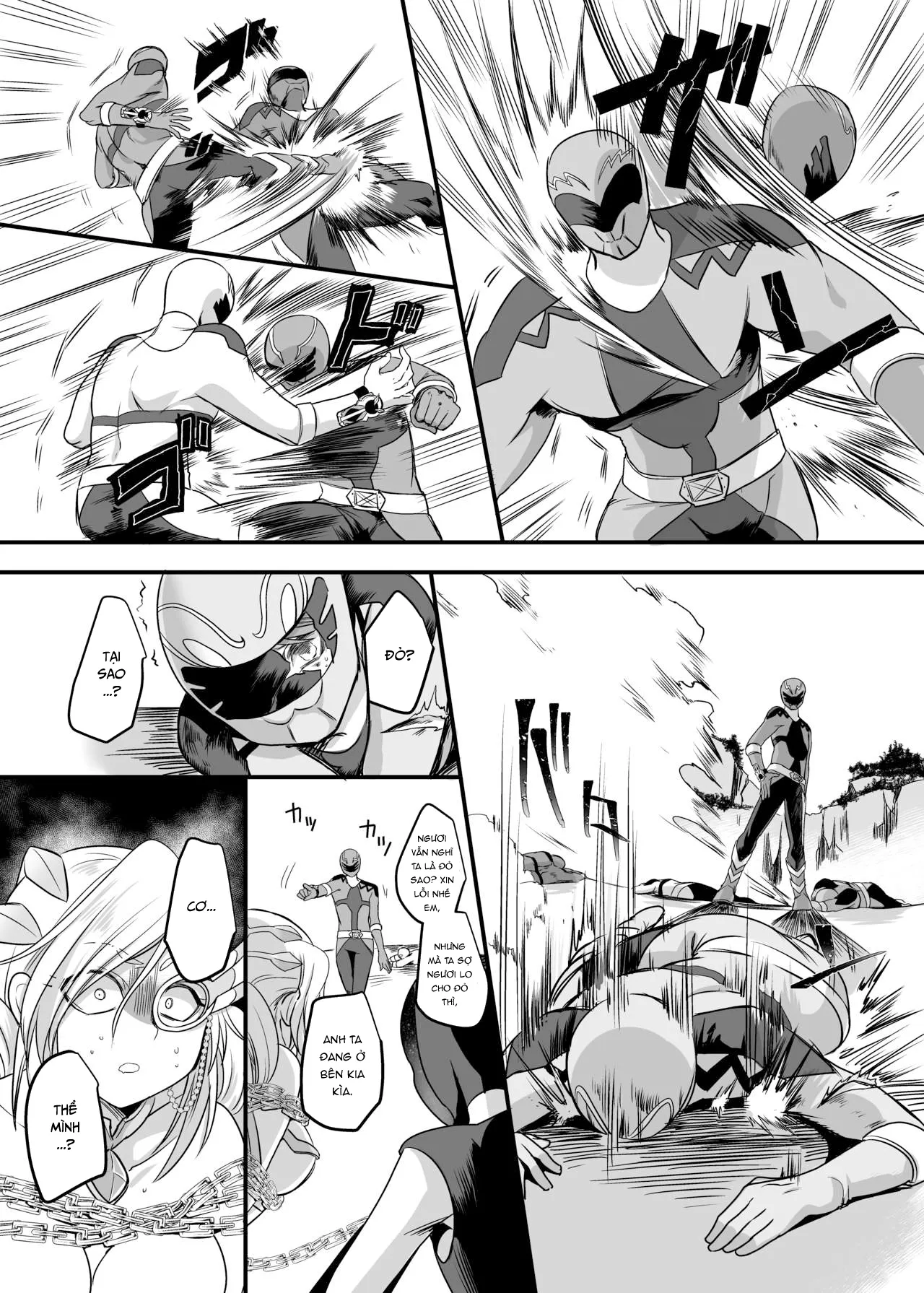 HentaiVN.net - Ảnh 10 - Biệt đội mãnh thú hoàng đạo Xích hổ [Juunishin Tiger Red ~Otosare Yuganda Seigi no Yukukata~] - Oneshot