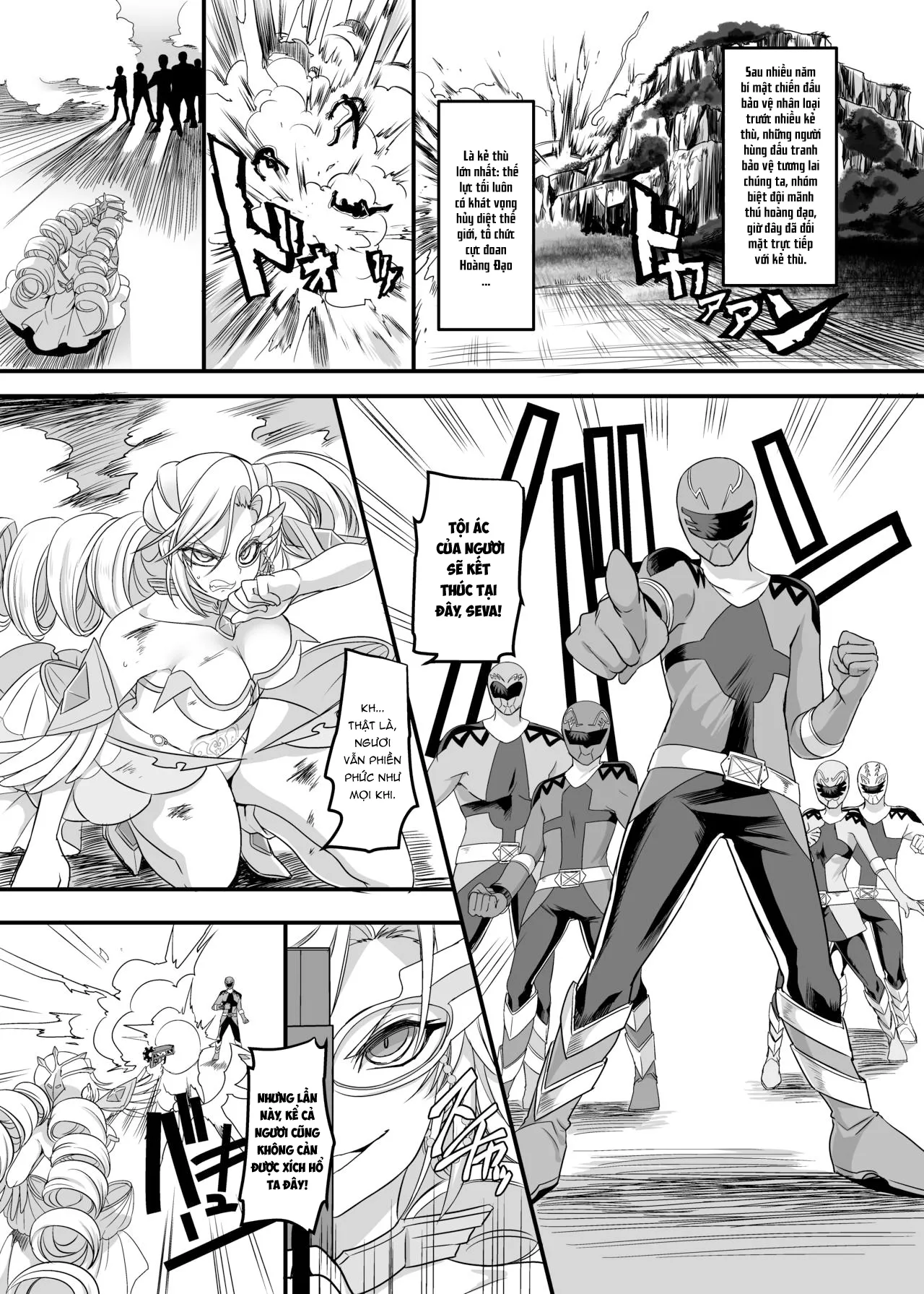 HentaiVN.net - Ảnh 5 - Biệt đội mãnh thú hoàng đạo Xích hổ [Juunishin Tiger Red ~Otosare Yuganda Seigi no Yukukata~] - Oneshot