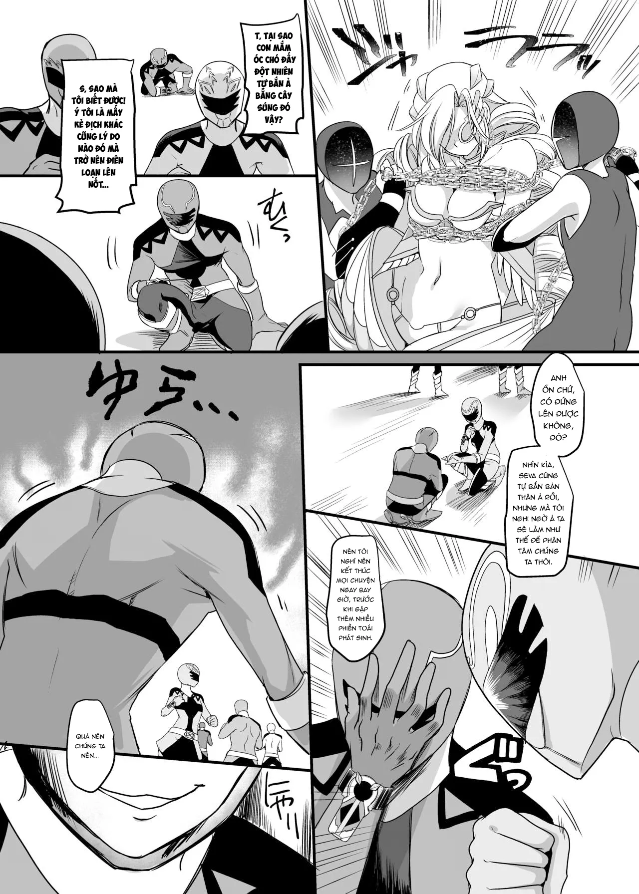 HentaiVN.net - Ảnh 9 - Biệt đội mãnh thú hoàng đạo Xích hổ [Juunishin Tiger Red ~Otosare Yuganda Seigi no Yukukata~] - Oneshot