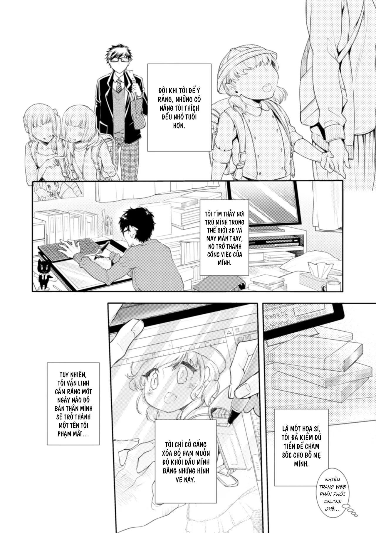 HentaiVN.net - Ảnh 8 - Lolicon Doutei Ero Mangaka-kun, Kinjo no Jojifuku Kita Yabai Mesu Onii-san ni Semarareru - Oneshot