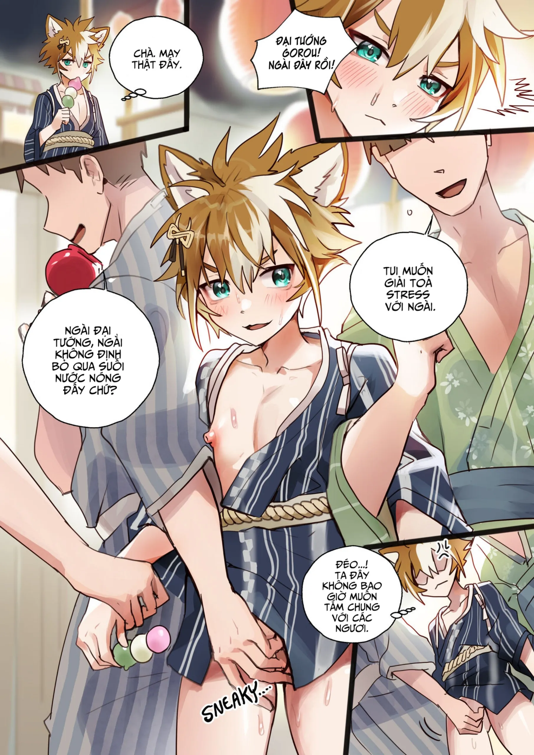 HentaiVN.net - Ảnh 4 - Itto và Gorou ở suối nước nóng - Oneshot