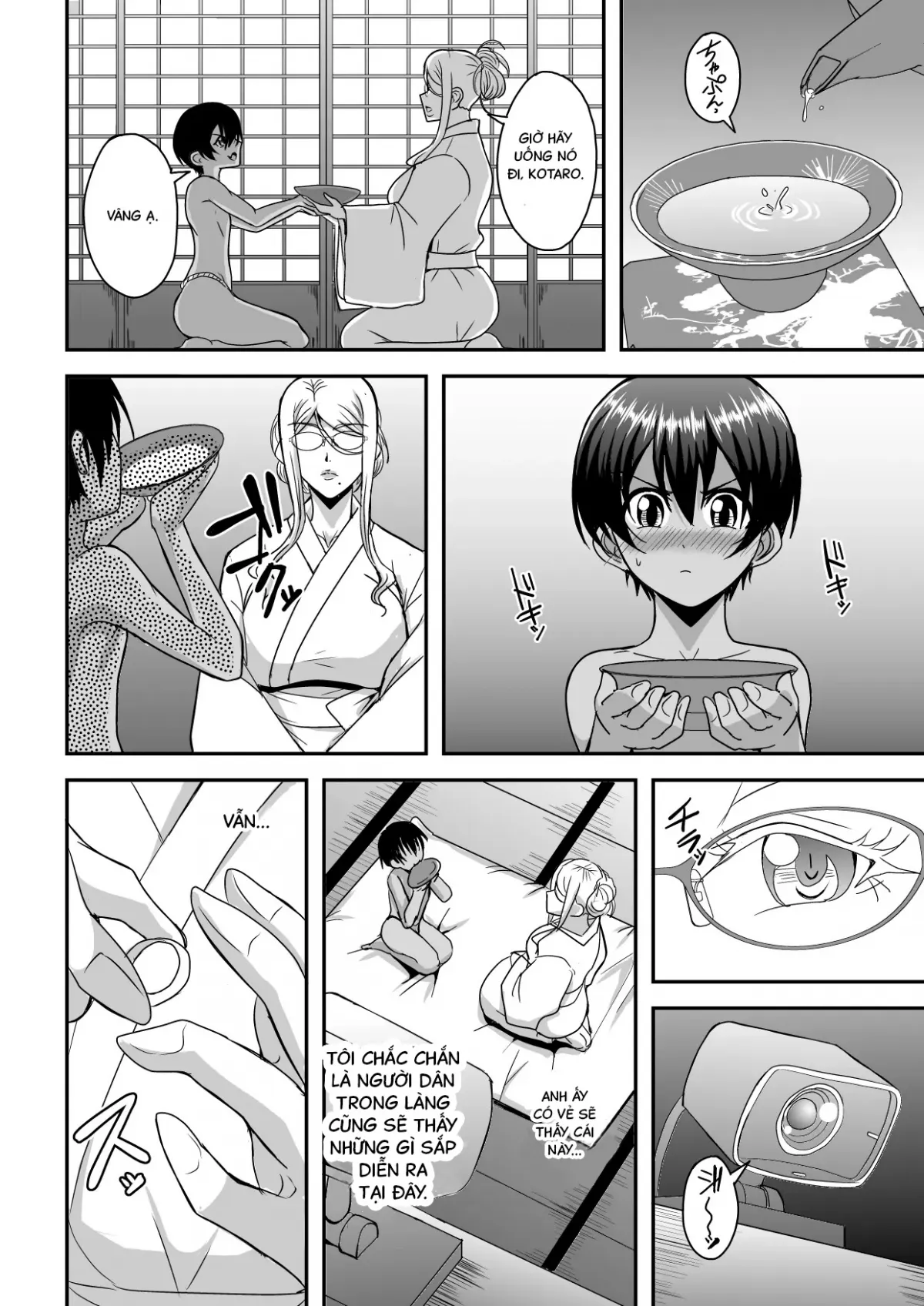 HentaiVN.net - Ảnh 11 - Bakunyuu Hitozuma Kinpatsu Gaikokujin Jokyoushi ga Mura no Inshuu de Kasshoku Shota no Fudeoroshi o Suru Hanashi - Oneshot