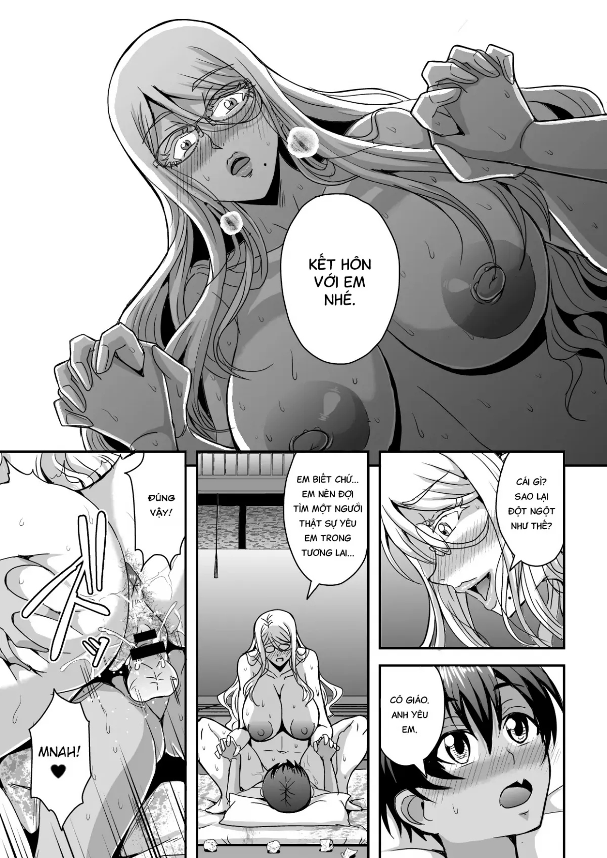HentaiVN.net - Ảnh 38 - Bakunyuu Hitozuma Kinpatsu Gaikokujin Jokyoushi ga Mura no Inshuu de Kasshoku Shota no Fudeoroshi o Suru Hanashi - Oneshot