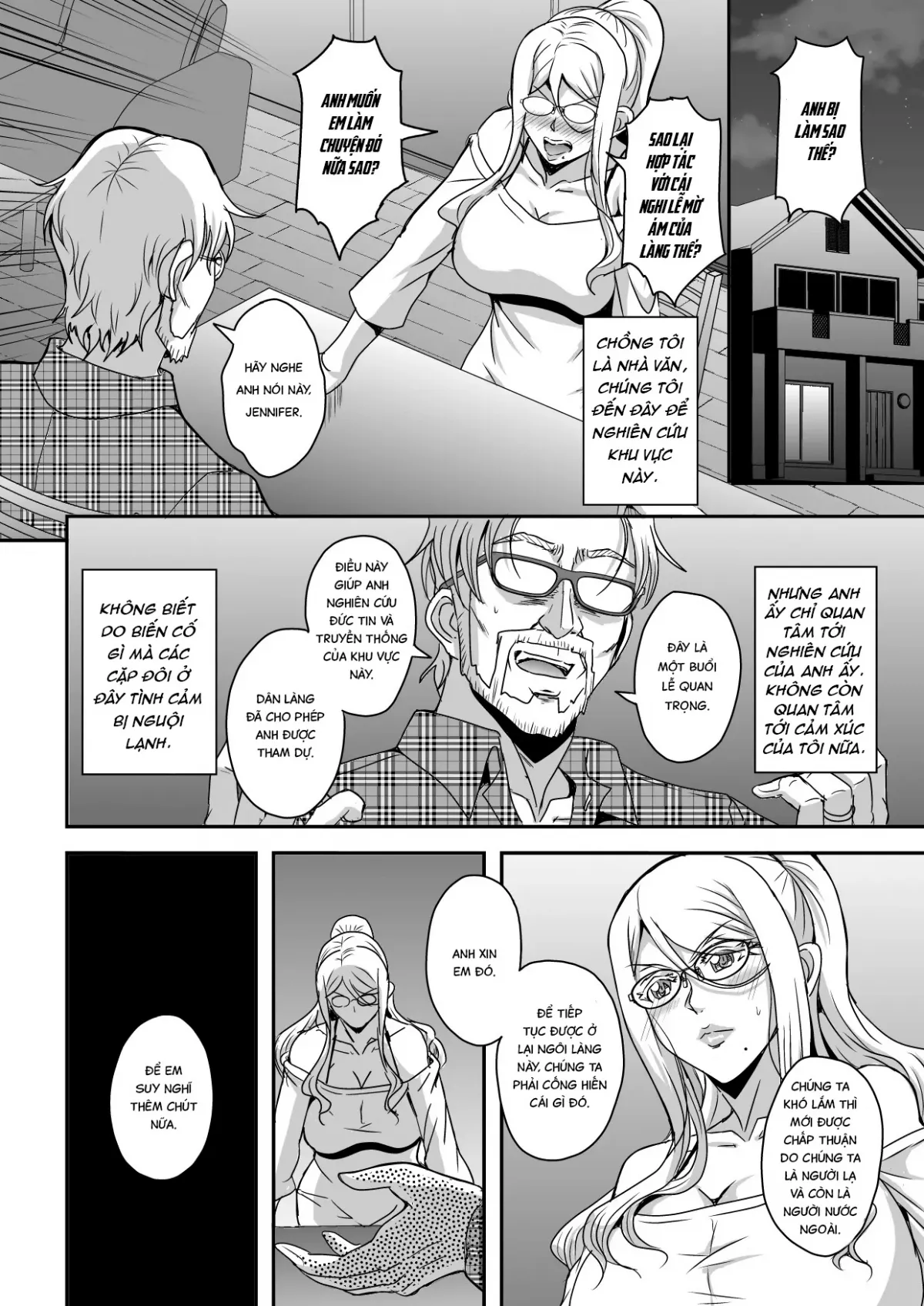 HentaiVN.net - Ảnh 5 - Bakunyuu Hitozuma Kinpatsu Gaikokujin Jokyoushi ga Mura no Inshuu de Kasshoku Shota no Fudeoroshi o Suru Hanashi - Oneshot