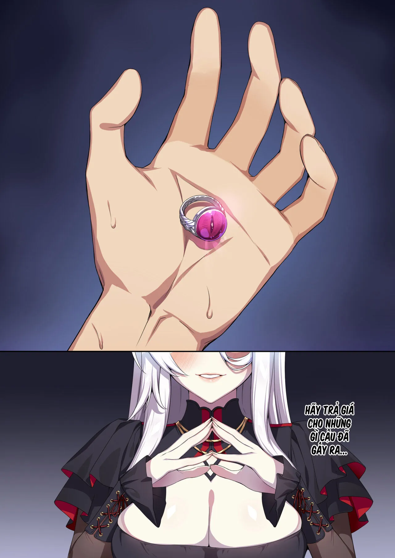 HentaiVN.net - Ảnh 41 - Hitozukiai ga Nigate na Miboujin no Yukionna-san to Noroi no Yubiwa 2 - Chap 2 Bulul tuyết nữ