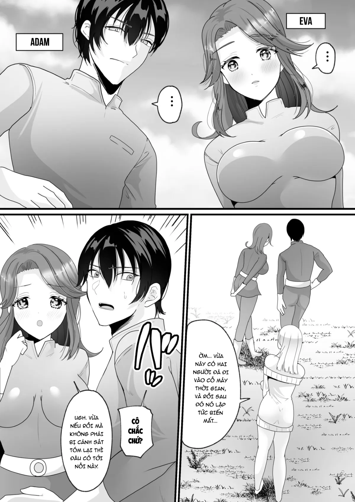 HentaiVN.net - Ảnh 16 - Lên Nhầm Tàu Adam Và Eva [Nyotaika de Time Slip!? Genshi Sekai de Akuyuu to Fuufu Seikatsu] - Oneshot